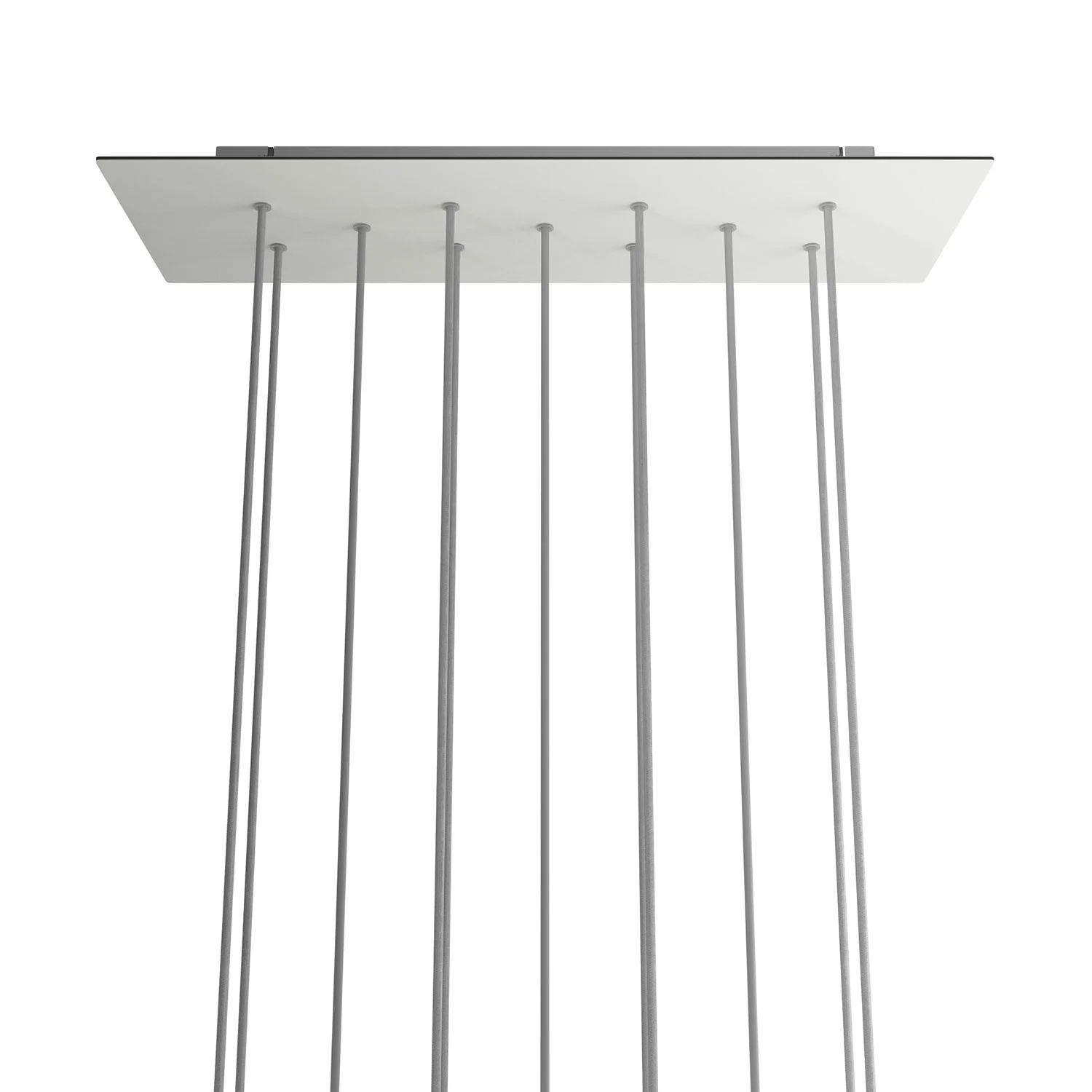 Rosone XXL Rose-One rettangolare a 11 fori e 6 fori laterali, dimensioni 675 x 225 mm - Dibond Bianco opaco