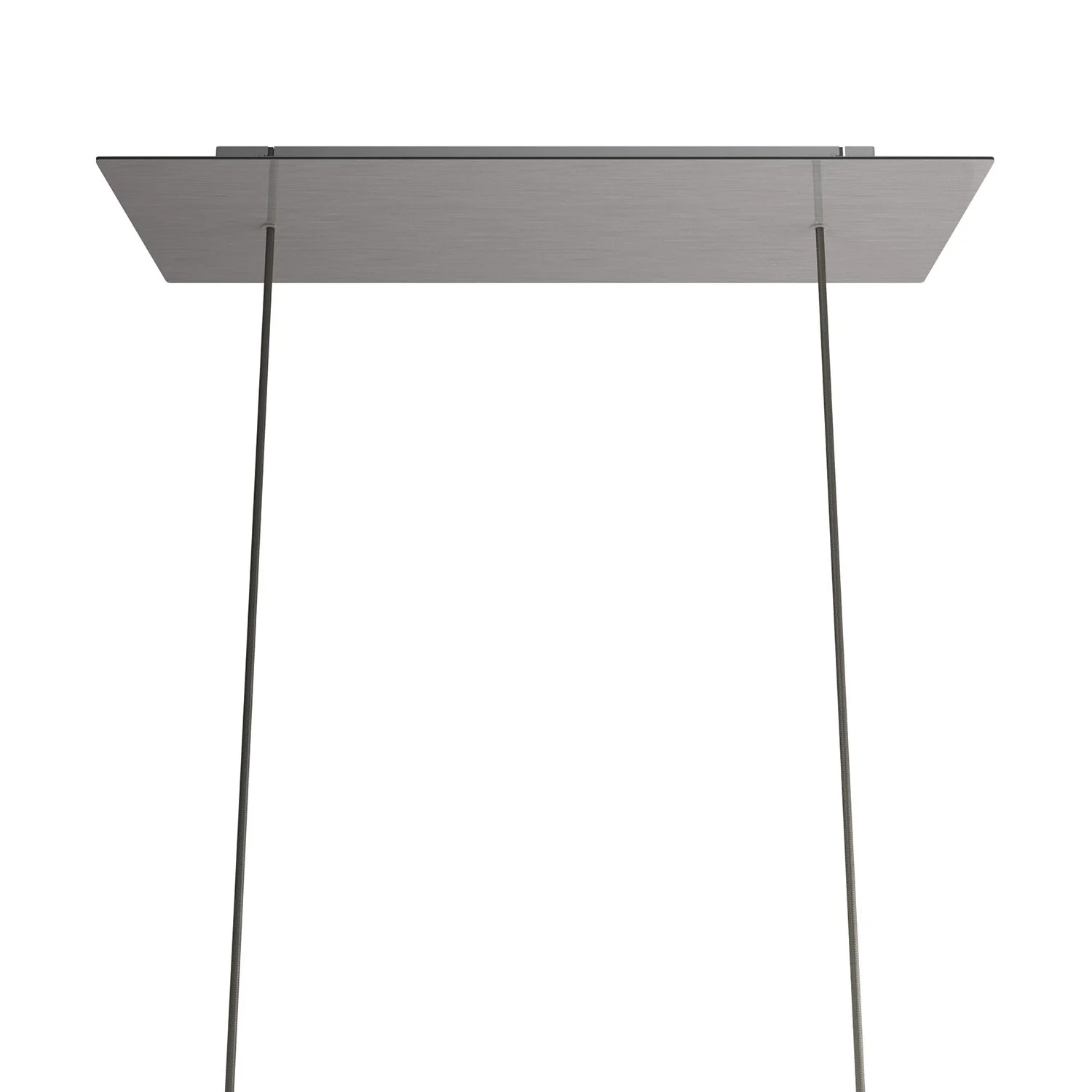 Rosone XXL Rose-One rettangolare a 2 fori e 6 fori laterali, dimensioni 675 x 225 mm - Dibond Acciaio satinato