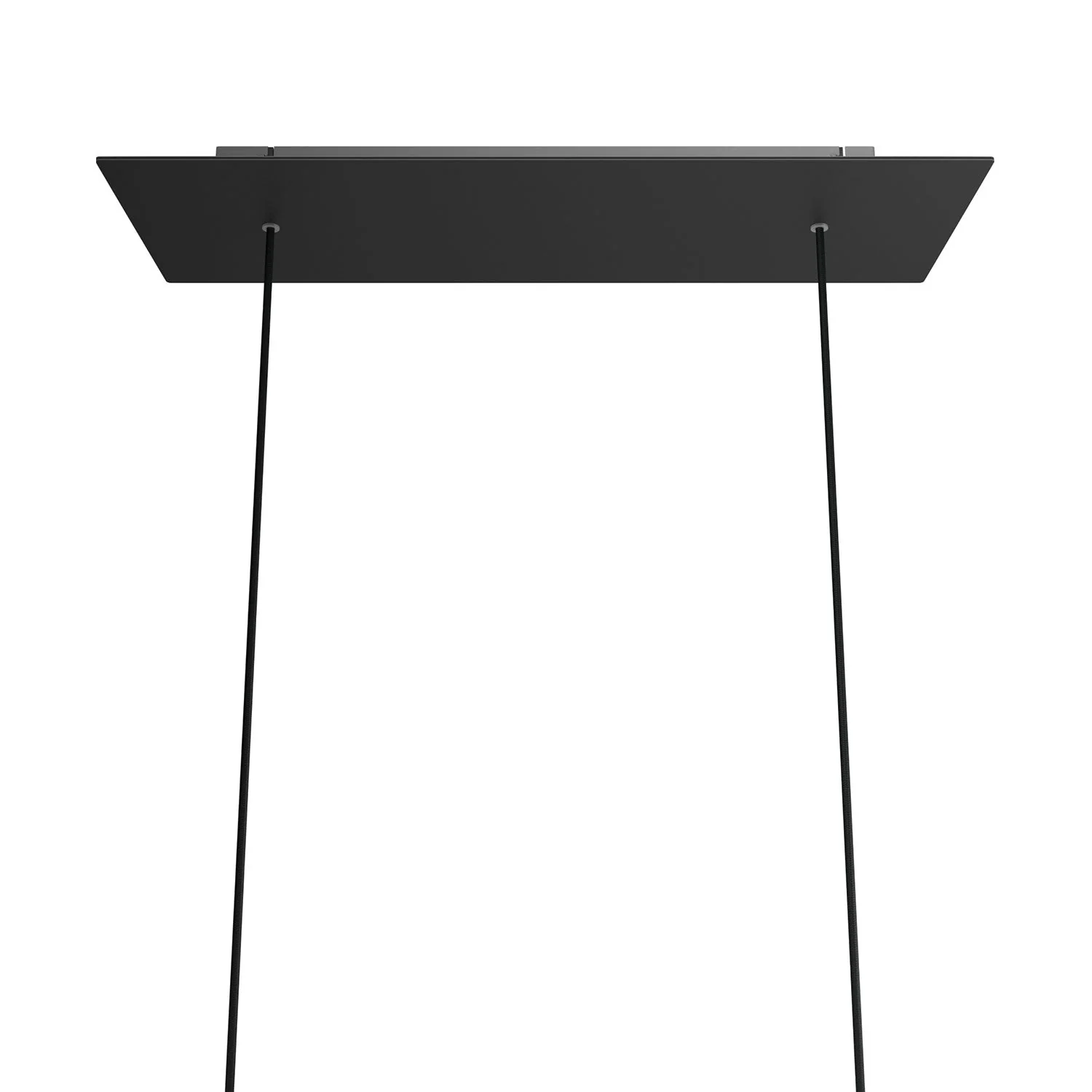 Rosone XXL Rose-One rettangolare a 2 fori e 6 fori laterali, dimensioni 675 x 225 mm - Dibond Nero opaco