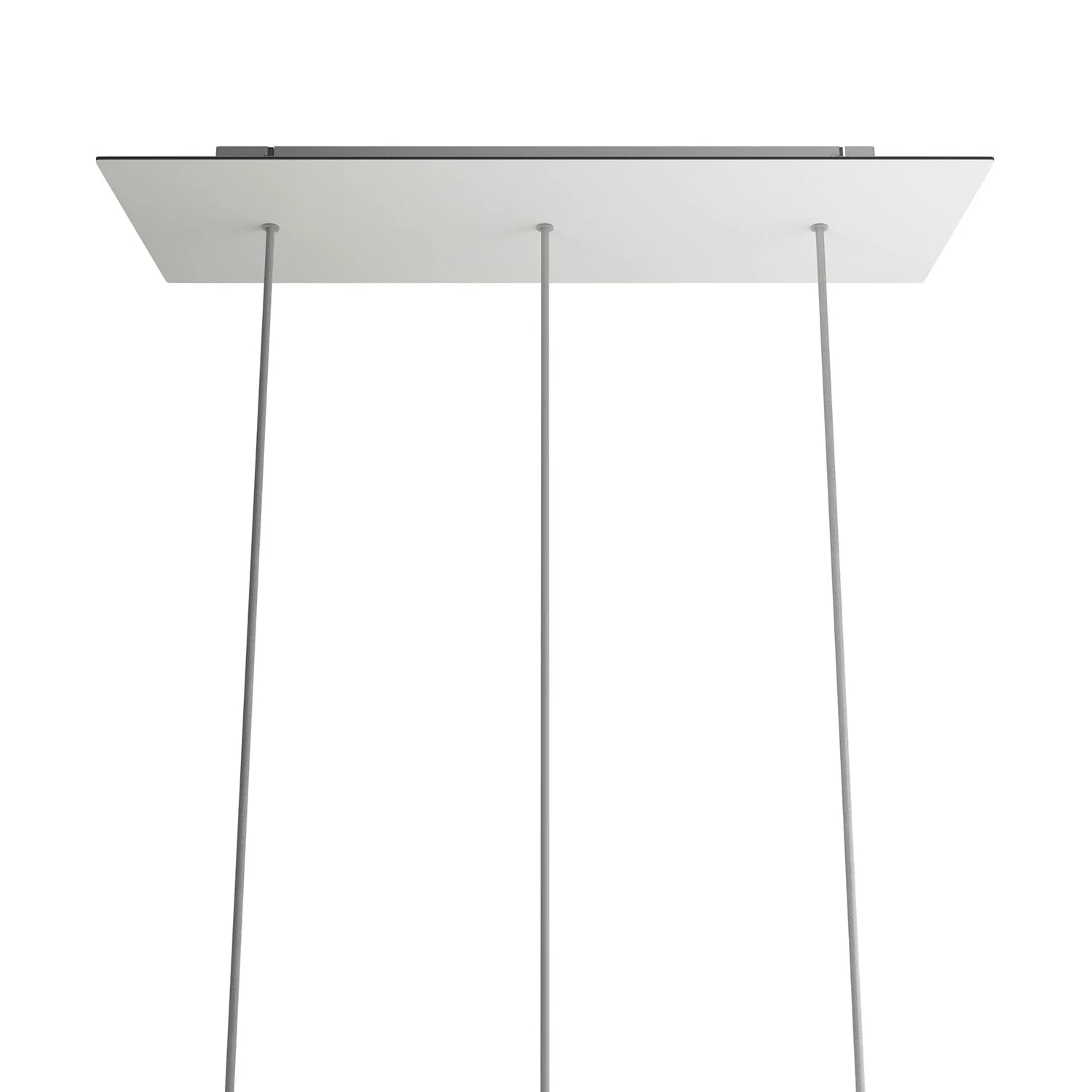 Rosone XXL Rose-One rettangolare a 3 fori in linea e 6 fori laterali, dimensioni 675 x 225 mm - Dibond Bianco opaco