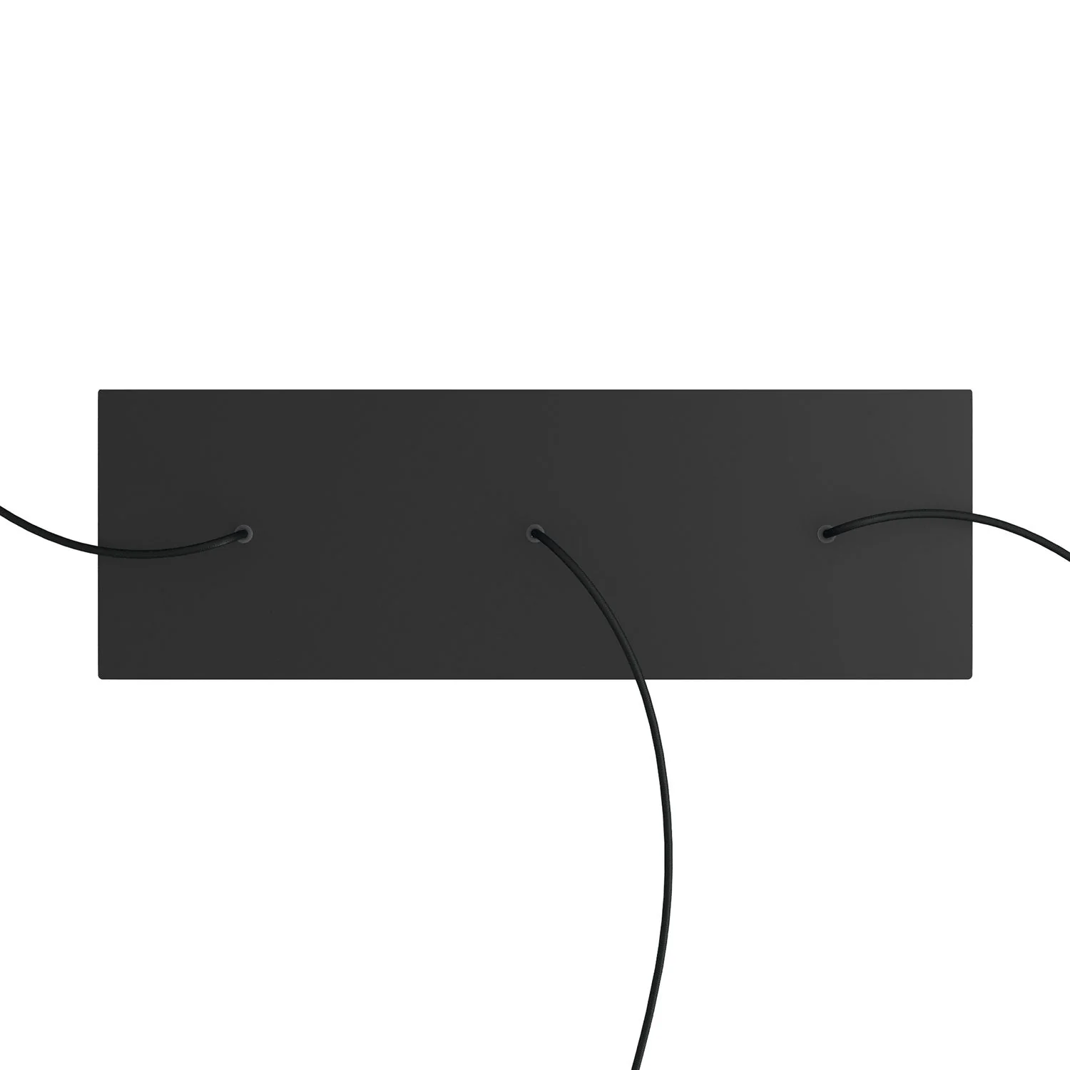 Rosone XXL Rose-One rettangolare a 3 fori in linea e 6 fori laterali, dimensioni 675 x 225 mm  - Dibond Nero opaco - Image 2