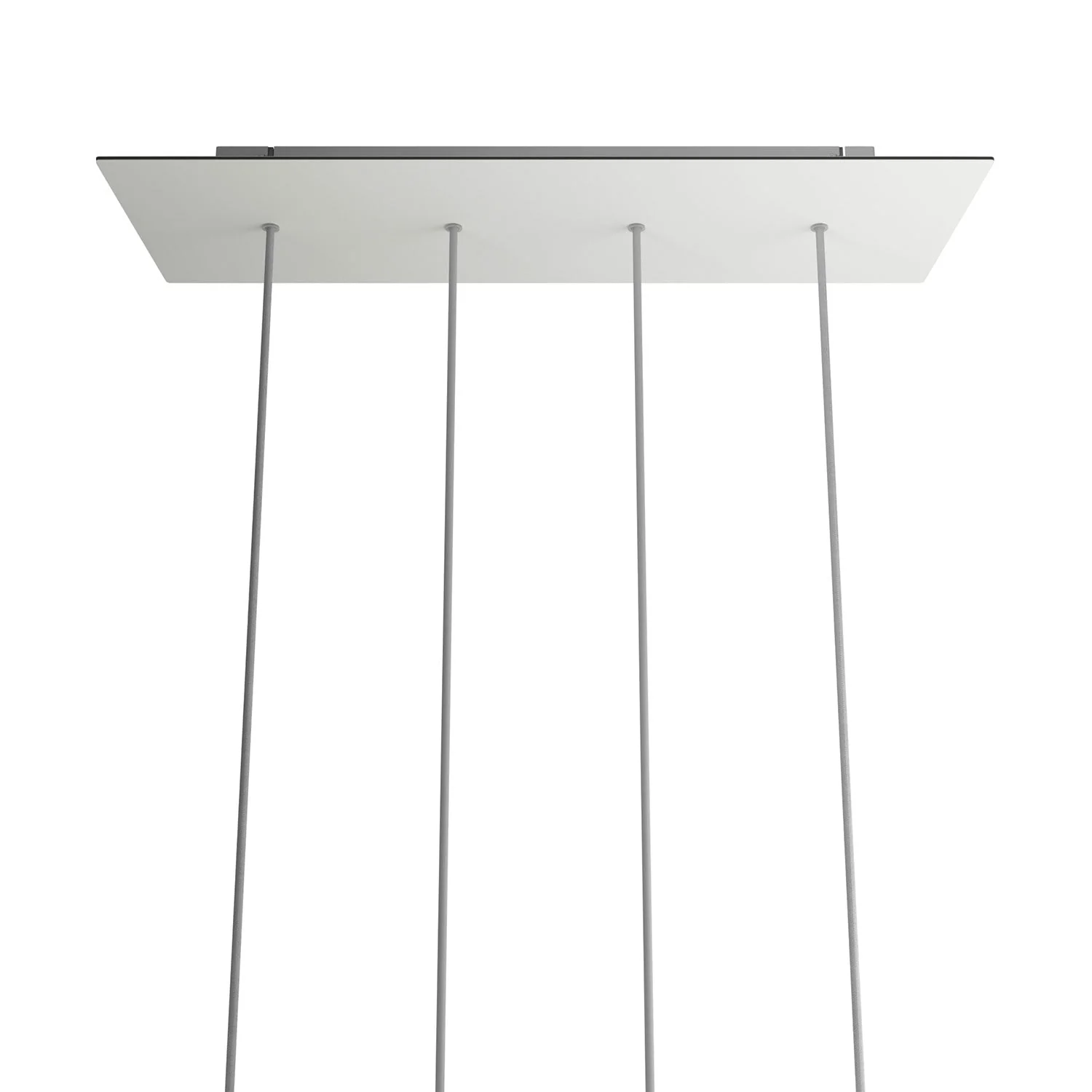 Rosone XXL Rose-One rettangolare a 4 fori in linea e 6 fori laterali, dimensioni 675 x 225 mm  - Dibond Bianco opaco