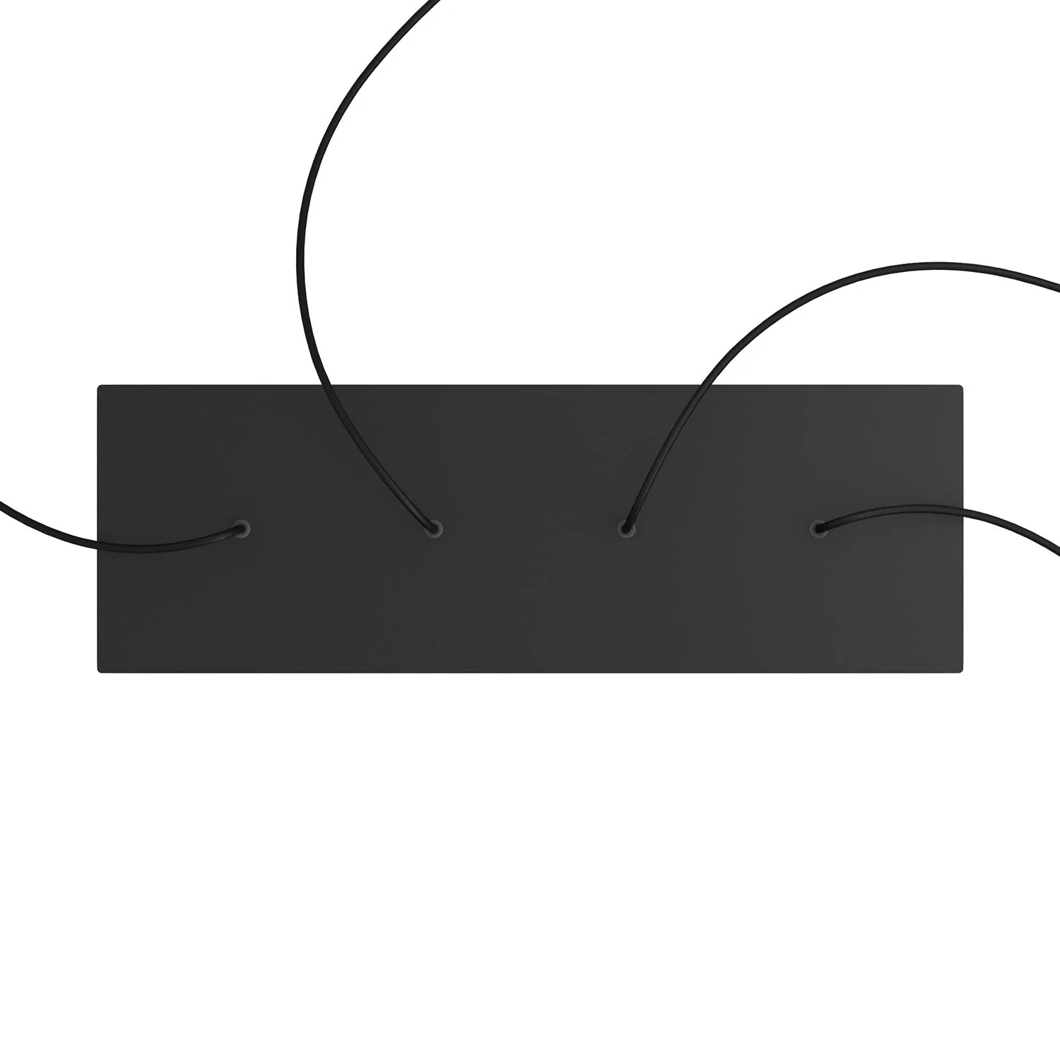 Rosone XXL Rose-One rettangolare a 4 fori in linea e 6 fori laterali, dimensioni 675 x 225 mm  - Dibond Nero opaco - Image 2