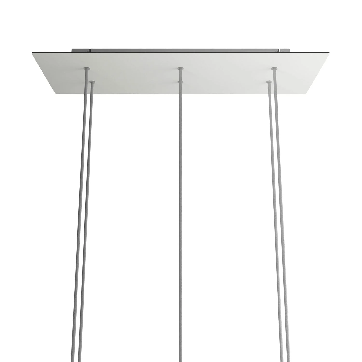 Rosone XXL Rose-One rettangolare a 6 fori e 6 fori laterali, dimensioni 675 x 225 mm - Dibond Bianco opaco