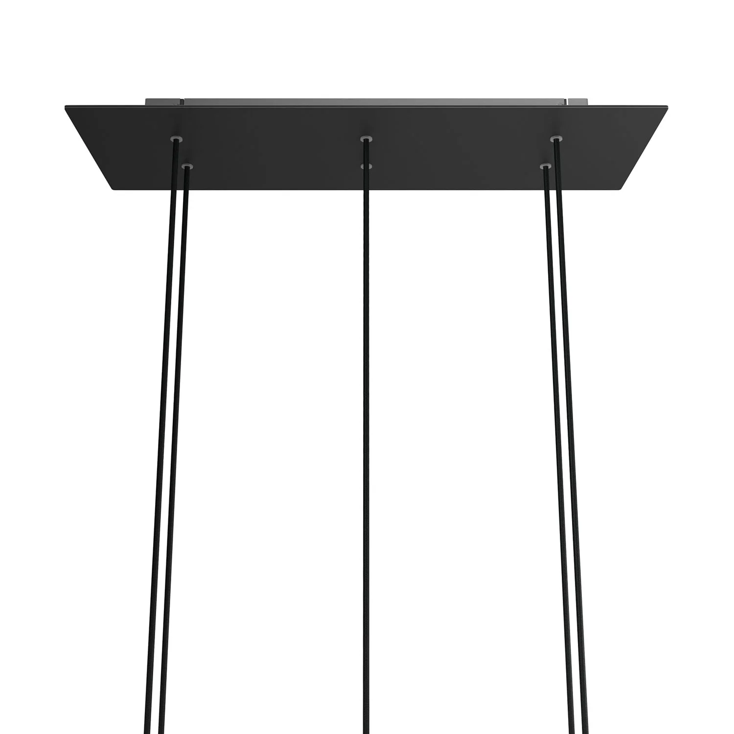 Rosone XXL Rose-One rettangolare a 6 fori e 6 fori laterali, dimensioni 675 x 225 mm - Dibond Nero opaco