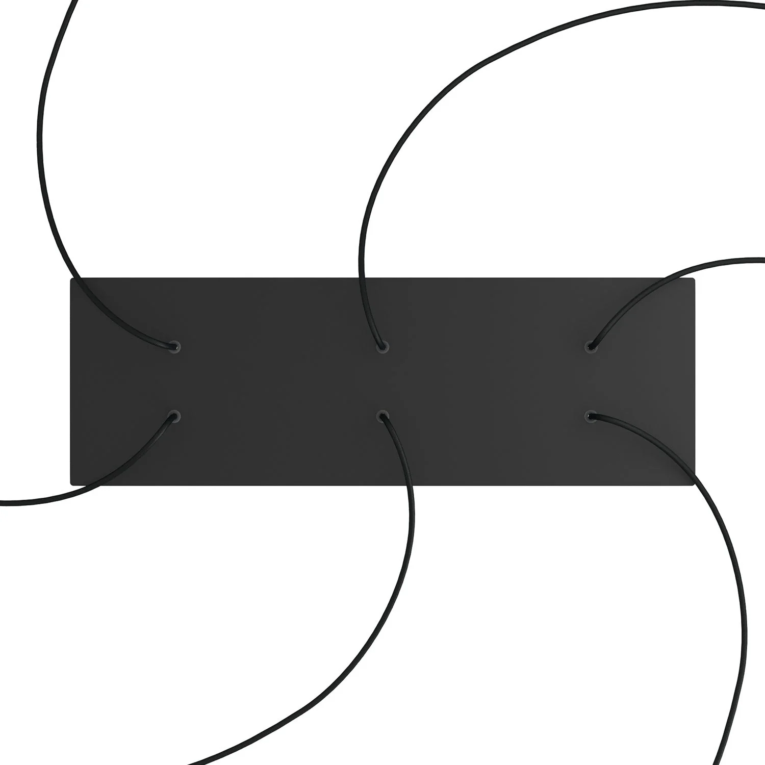 Rosone XXL Rose-One rettangolare a 6 fori e 6 fori laterali, dimensioni 675 x 225 mm - Dibond Nero opaco - Image 2