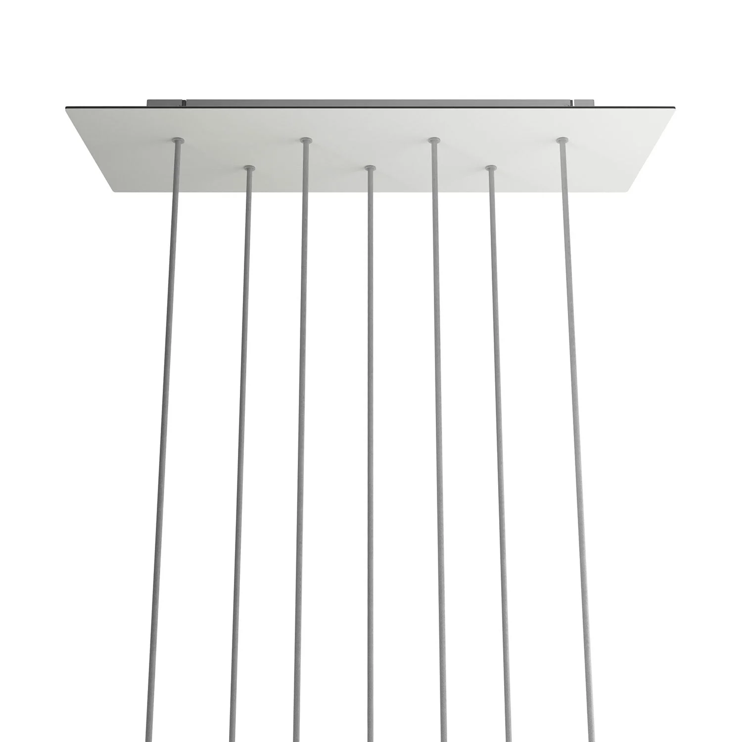 Rosone XXL Rose-One rettangolare a 7 fori e 6 fori laterali, dimensioni 675 x 225 mm - Dibond Bianco opaco