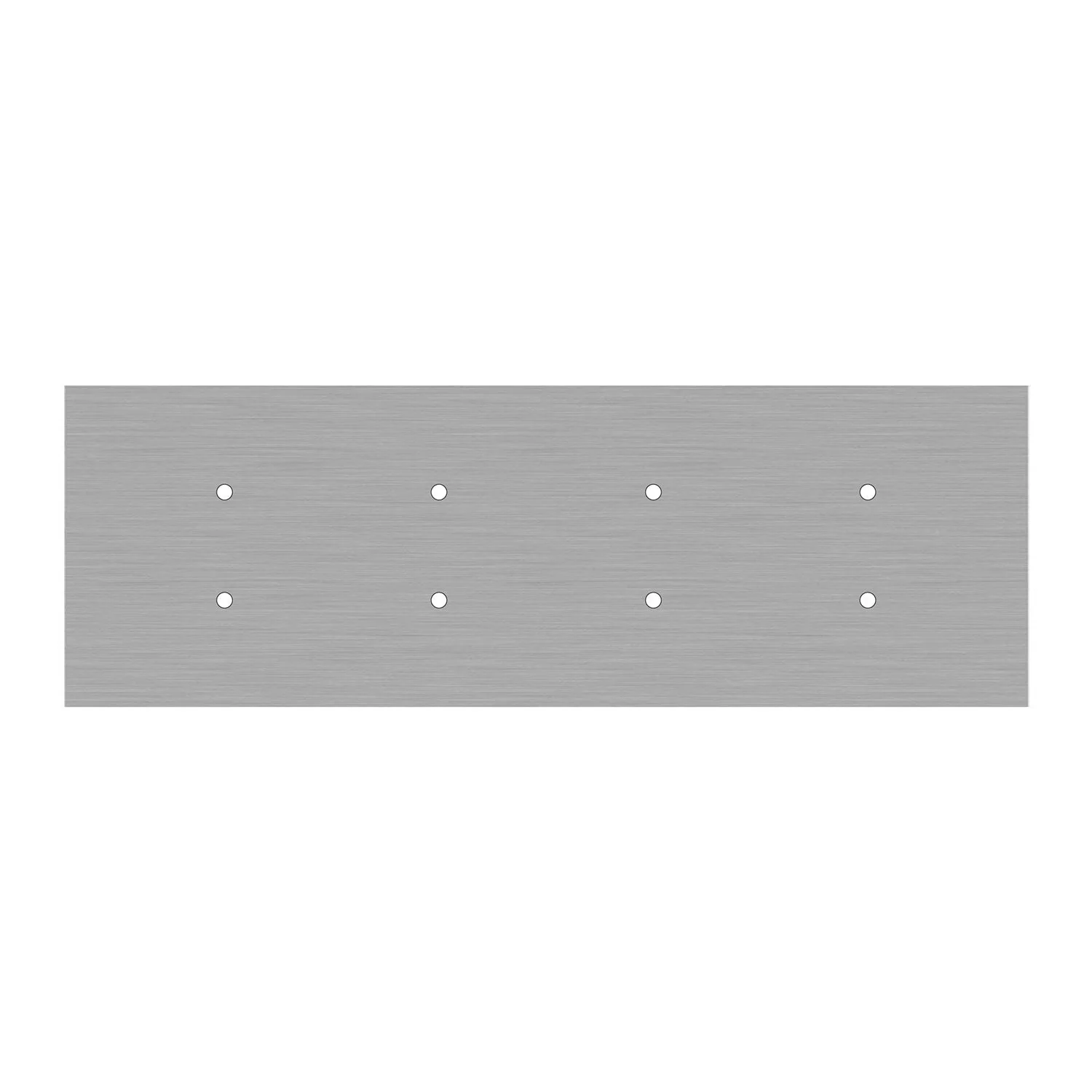 Rosone XXL Rose-One rettangolare a 8 fori e 6 fori laterali, dimensioni 675 x 225 mm - Dibond Acciaio satinato - Image 3