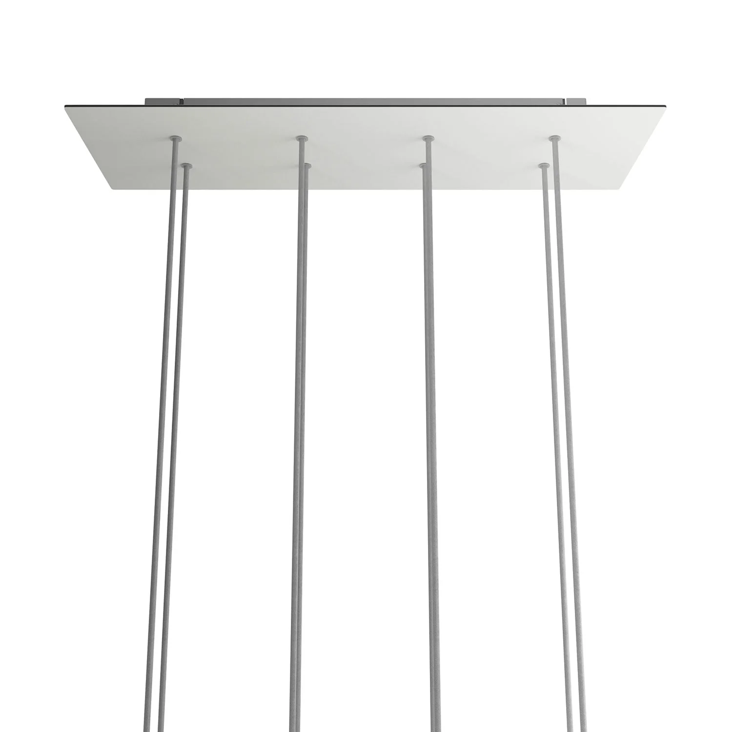 Rosone XXL Rose-One rettangolare a 8 fori e 6 fori laterali, dimensioni 675 x 225 mm - Dibond Bianco opaco