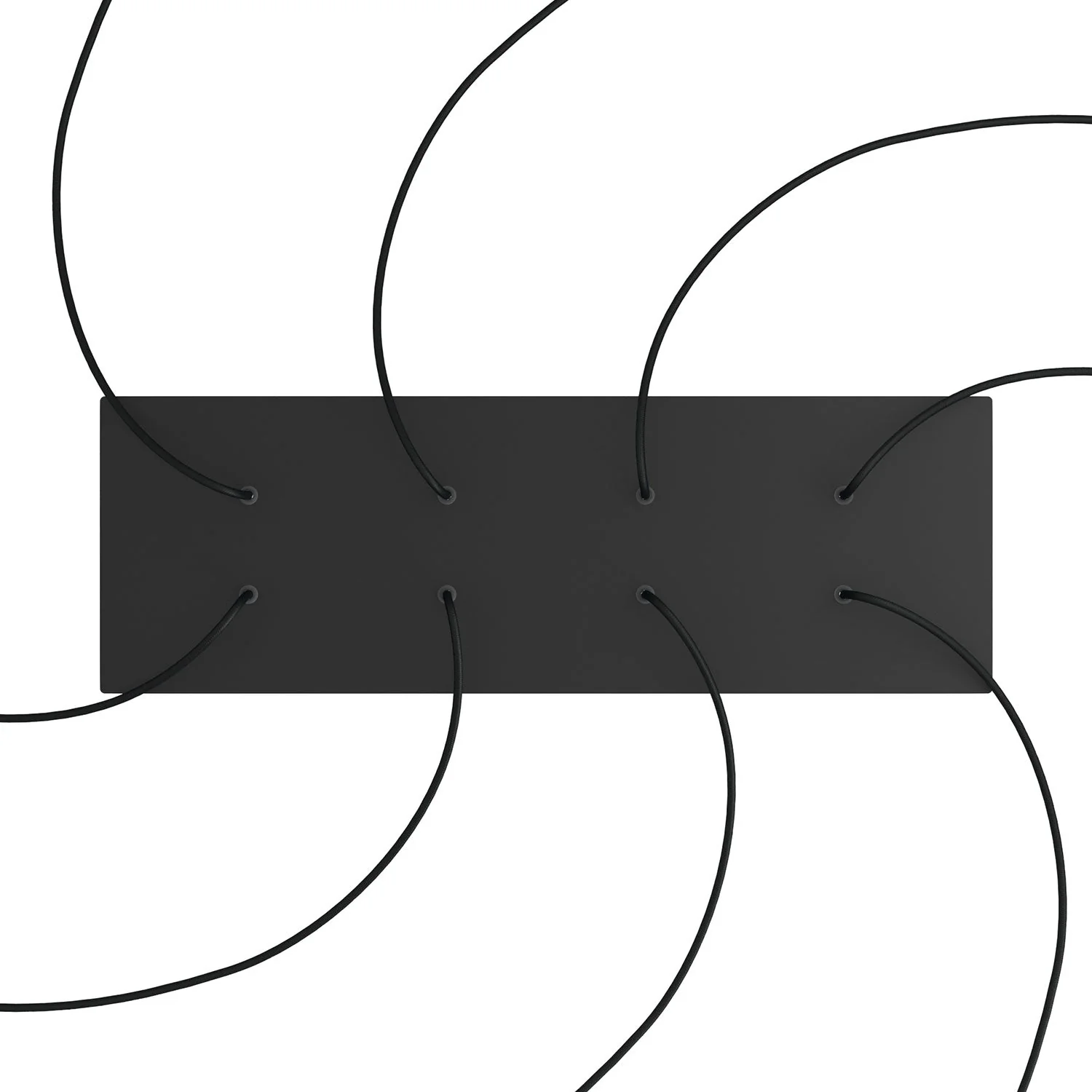 Rosone XXL Rose-One rettangolare a 8 fori e 6 fori laterali, dimensioni 675 x 225 mm - Dibond Nero opaco - Image 2