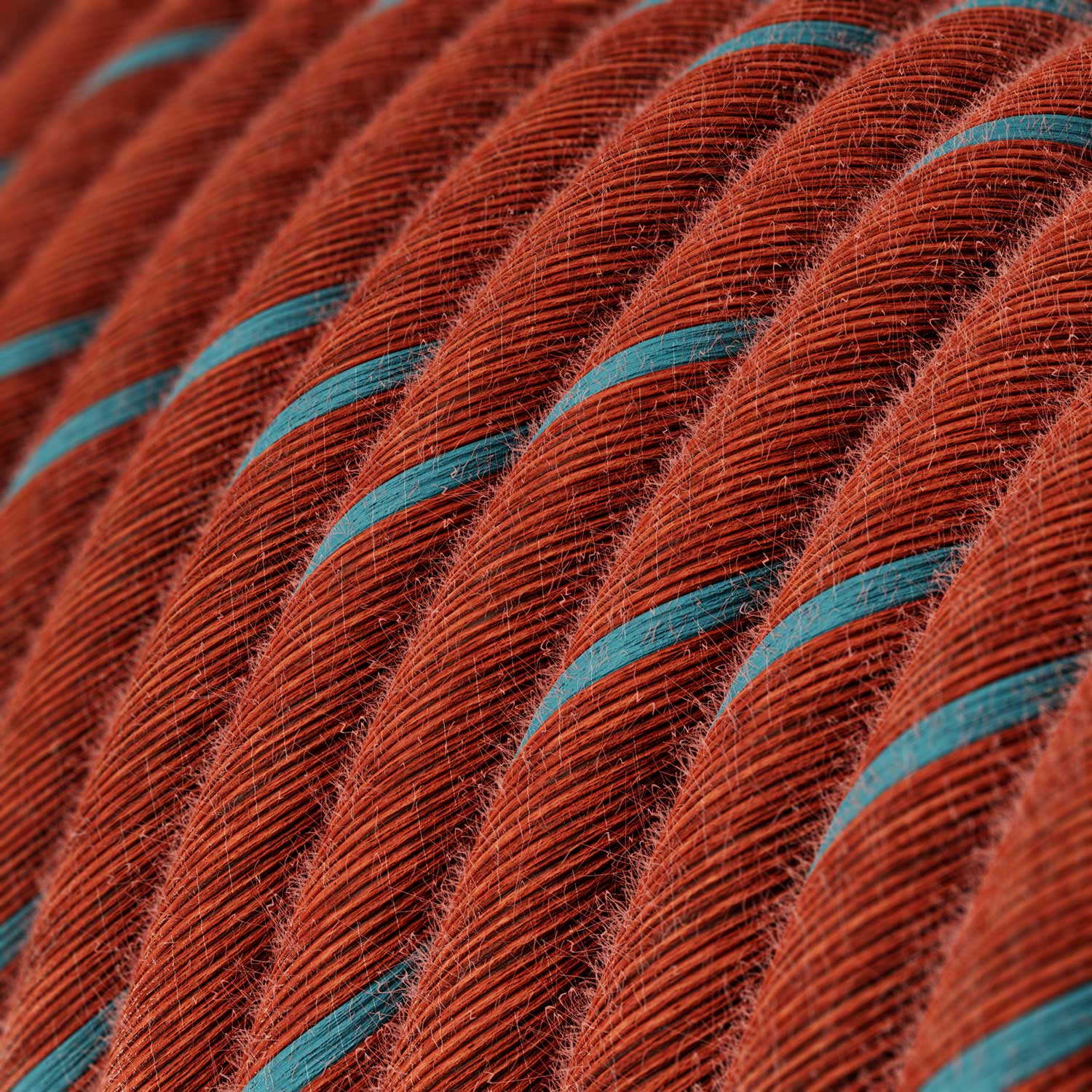 Round Electric Vertigo Cable covered by Brick and Light Blue Cotton ERC36 - Image 2