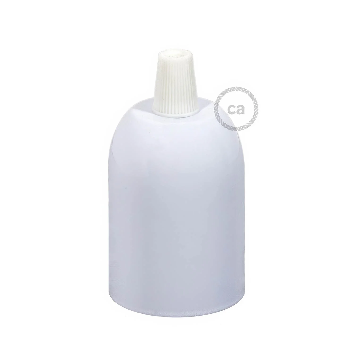 Rounded Top metal E26 light bulb socket kits - Glossy white - Image 3