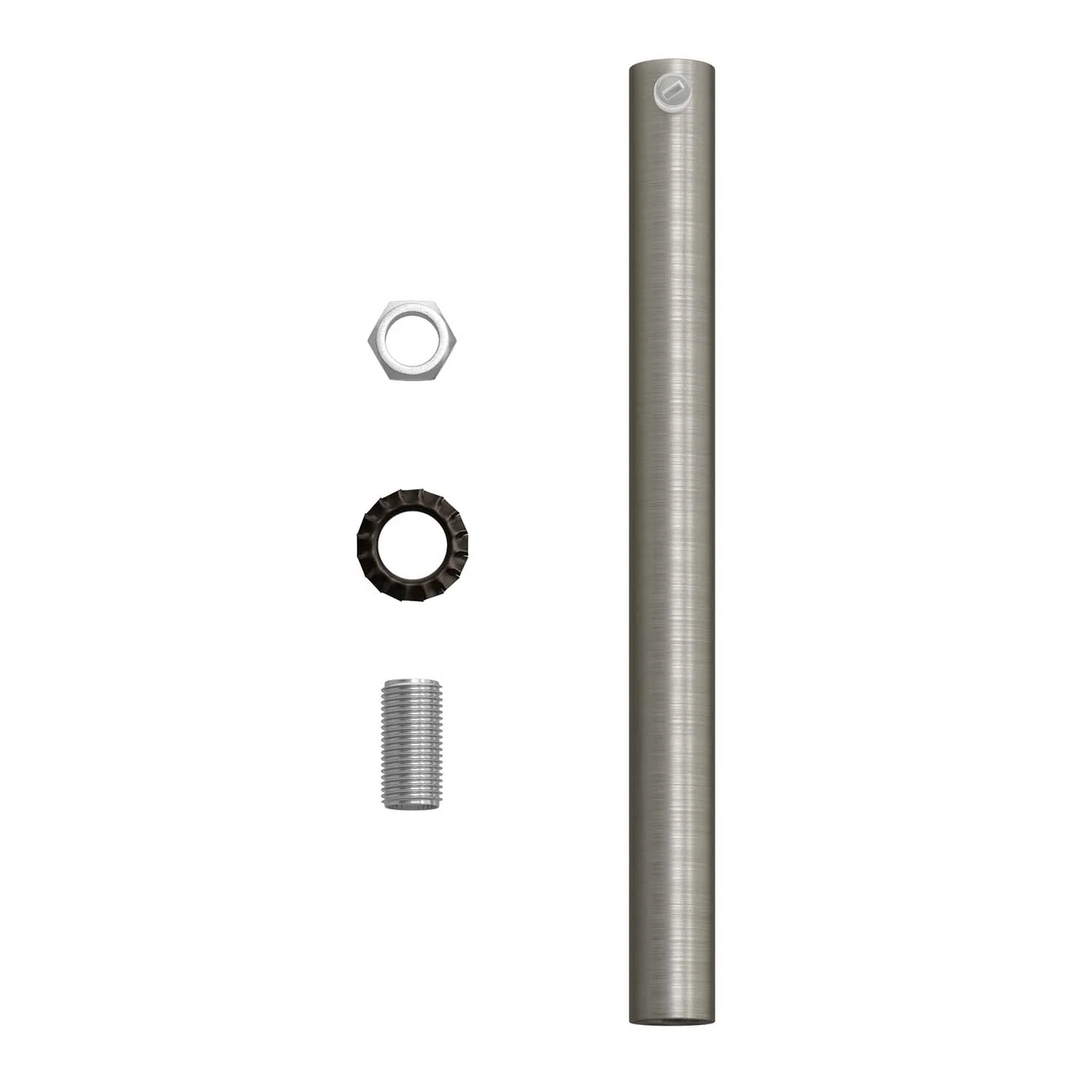 Serracavo cilindrico in metallo lunghezza 15 cm completo di tige, dado e rondella - Titanio satinato - Image 4
