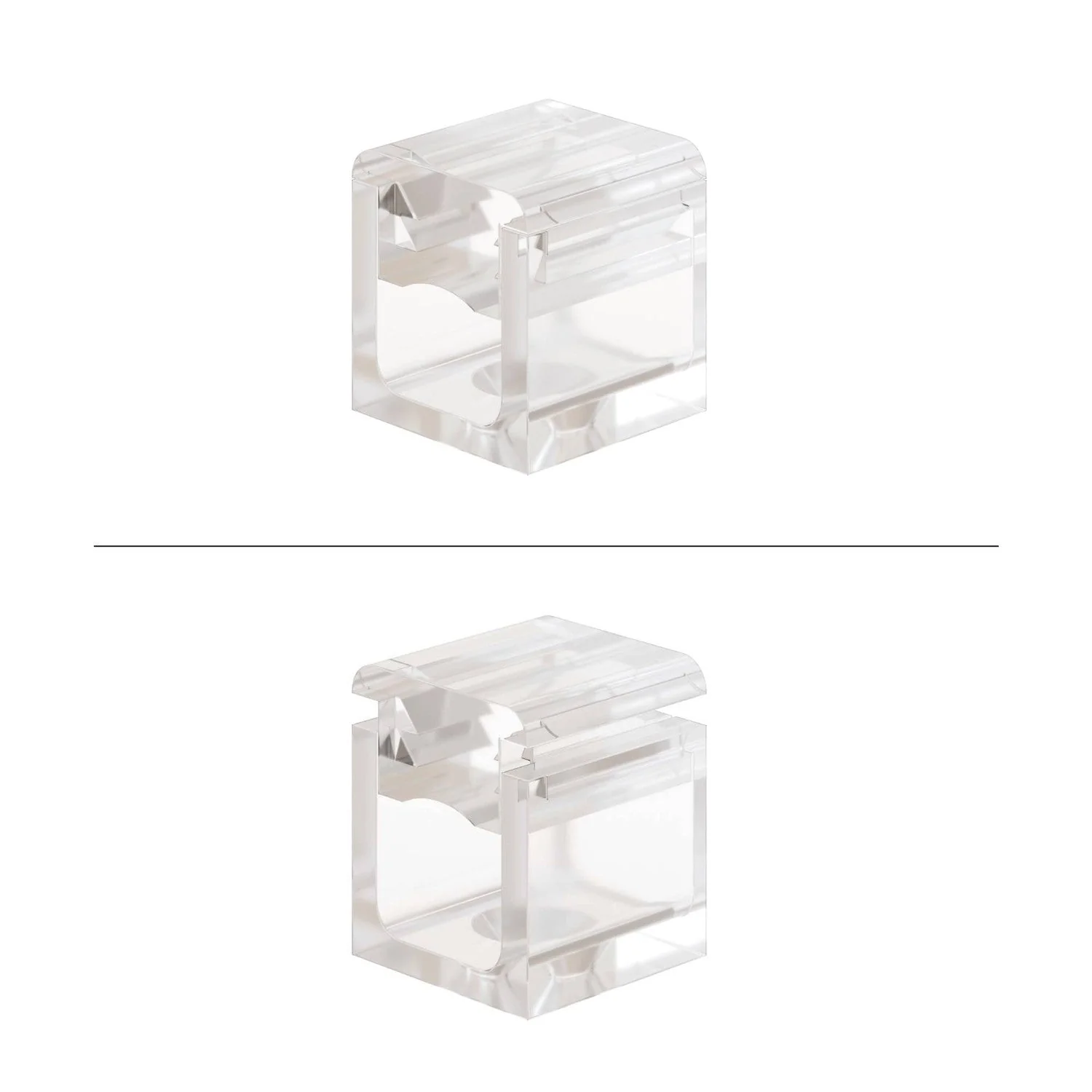 Set 4 Cube Clip Trasparente - Mini fissaggio a parete per cavo tessile - Image 6