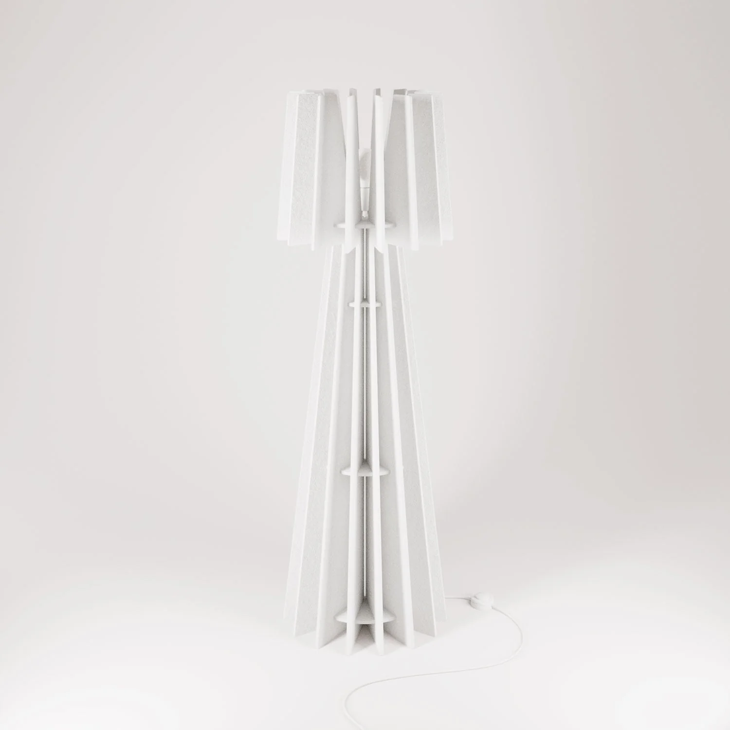 SHHINE lampada da terra in materiale fonoassorbente - Bianco melange - Image 3