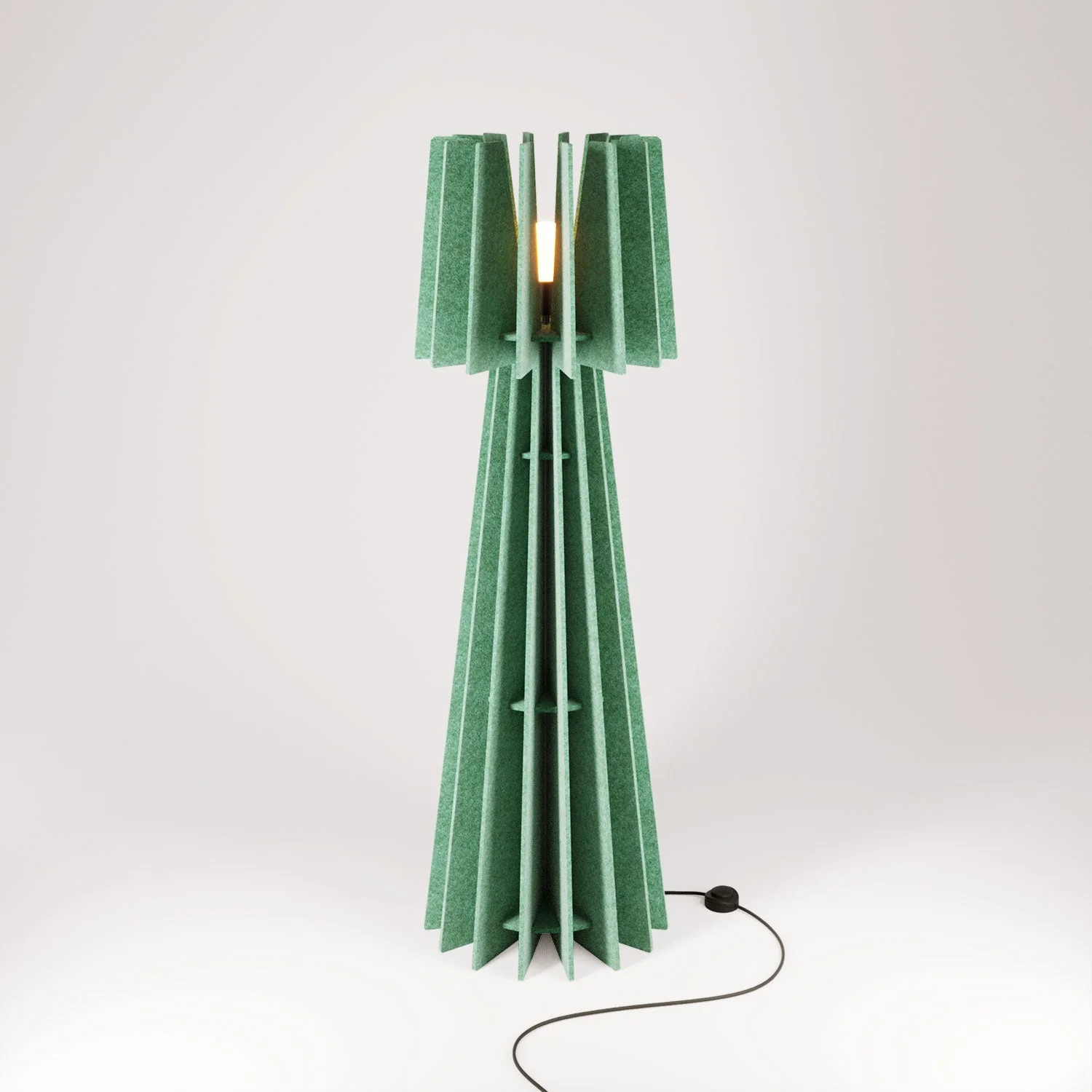 SHHINE lampada da terra in materiale fonoassorbente e spina UK - Verde melange