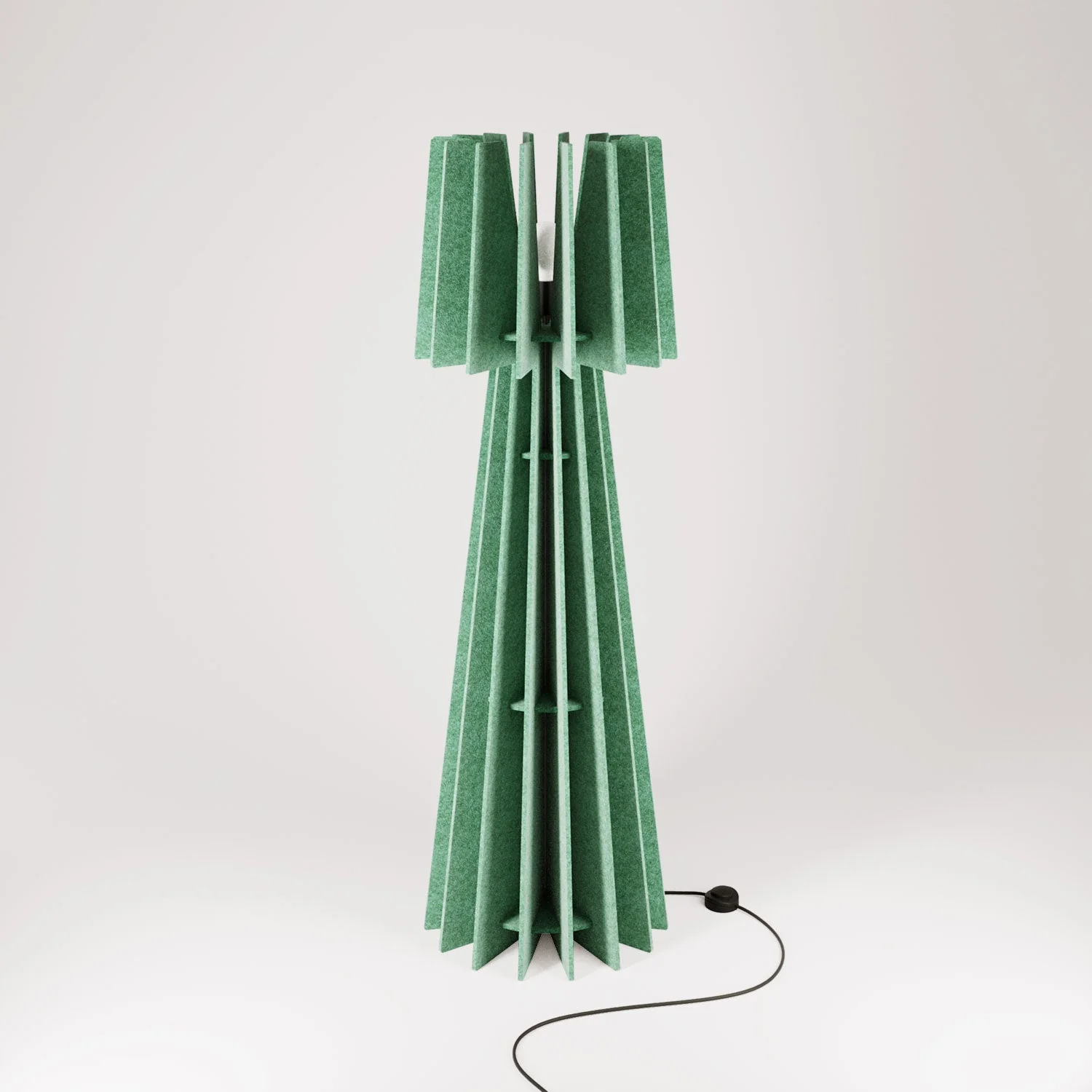 SHHINE lampada da terra in materiale fonoassorbente e spina UK - Verde melange - Image 3
