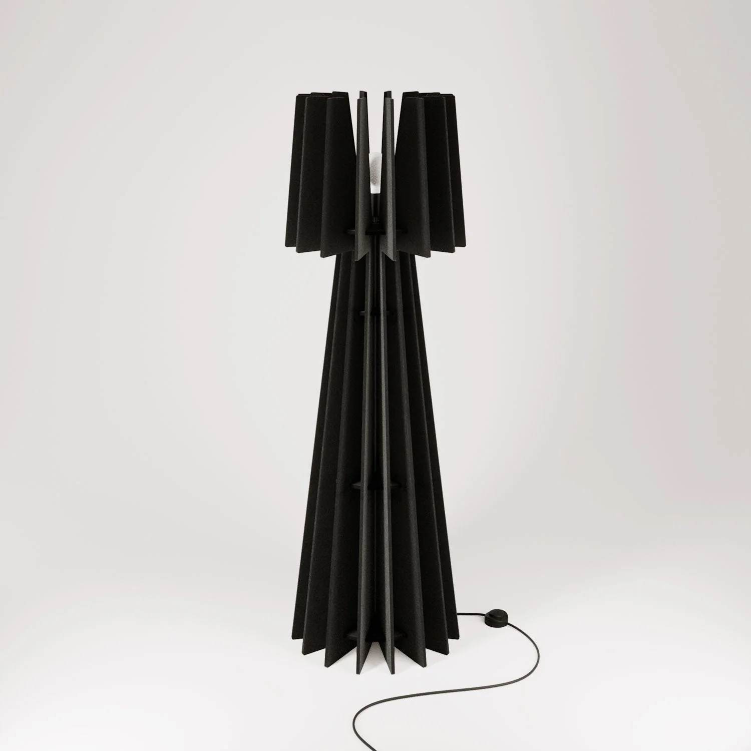 SHHINE lampada da terra in materiale fonoassorbente - Nero melange - Image 3