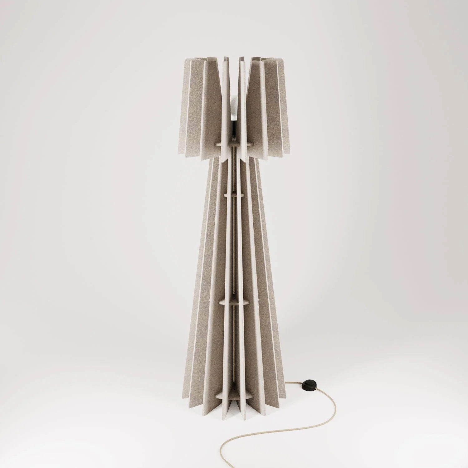 SHHINE lampada da terra in materiale fonoassorbente - Tortora melange - Image 3