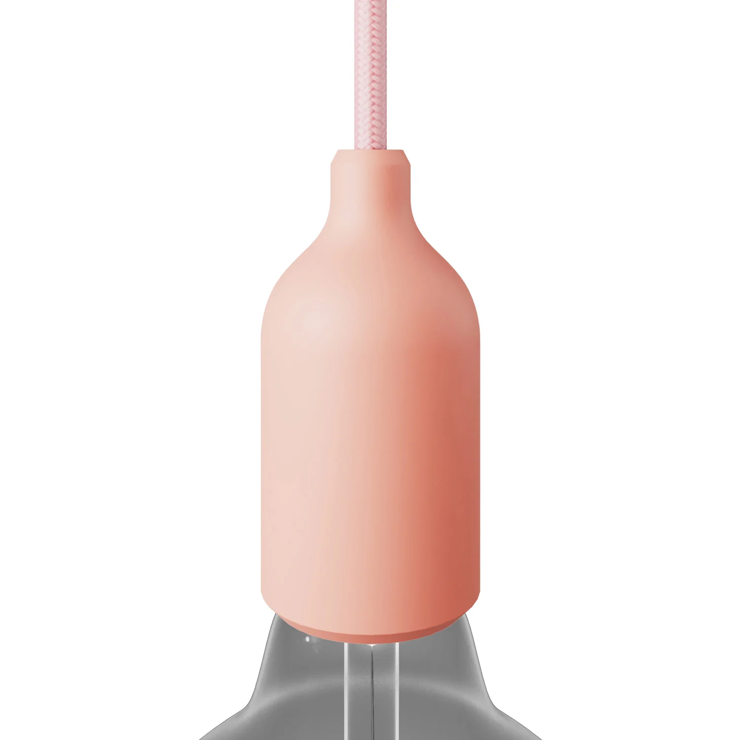 Silicone E26 socket kit with hidden cable clamp - Salmon
