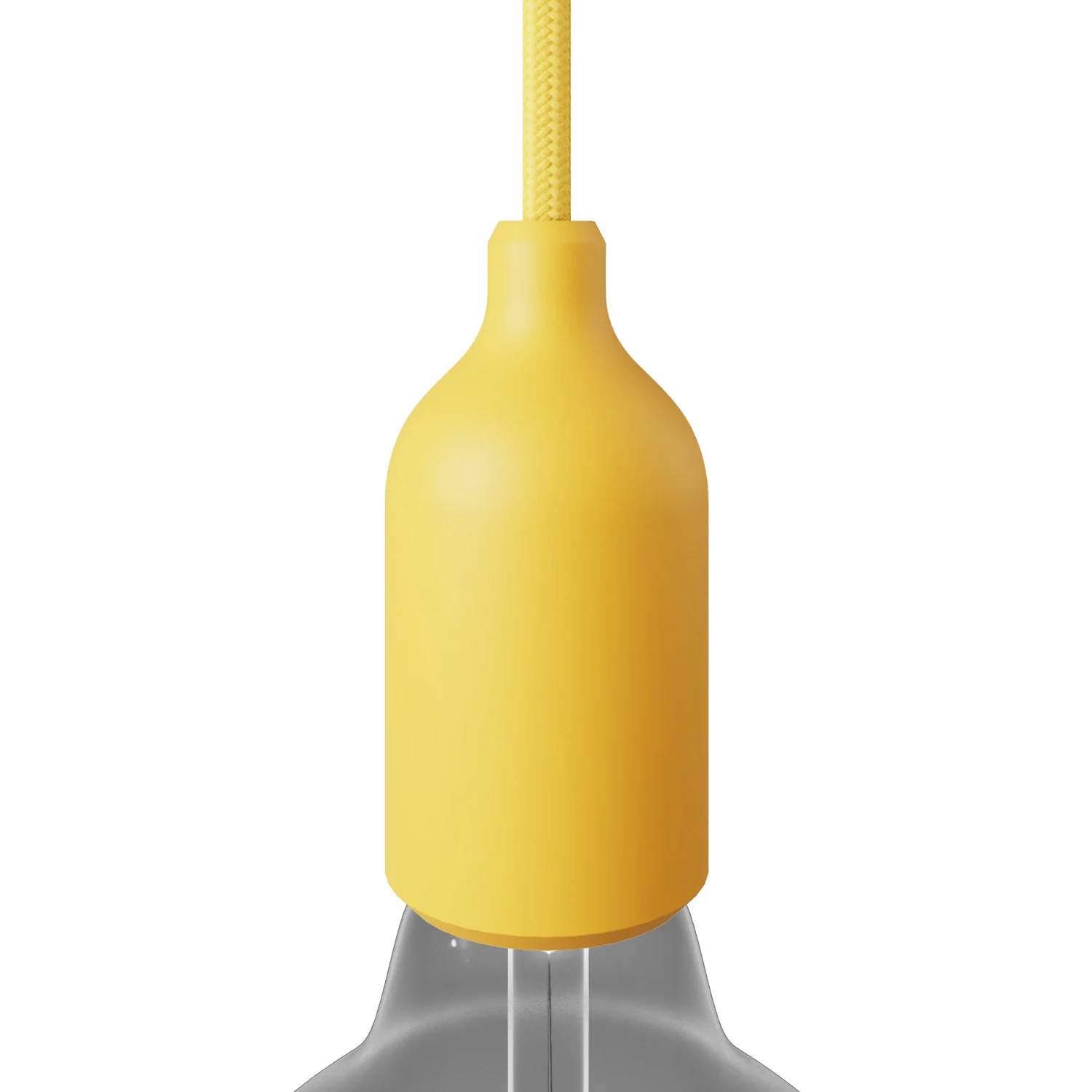 Silicone E26 socket kit with hidden cable clamp - Yellow