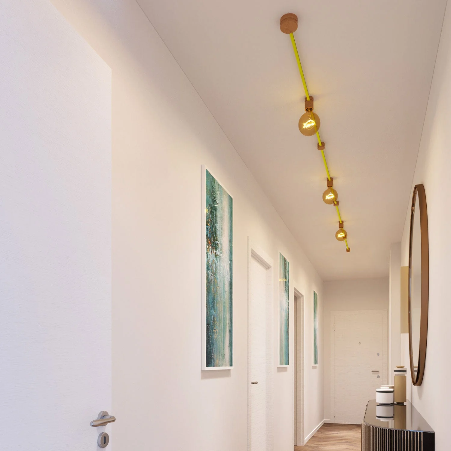 Sistema Filé Linear Kit - con cavo CF10 di 5 m per catenaria e 7 componenti in legno per interni - Image 2
