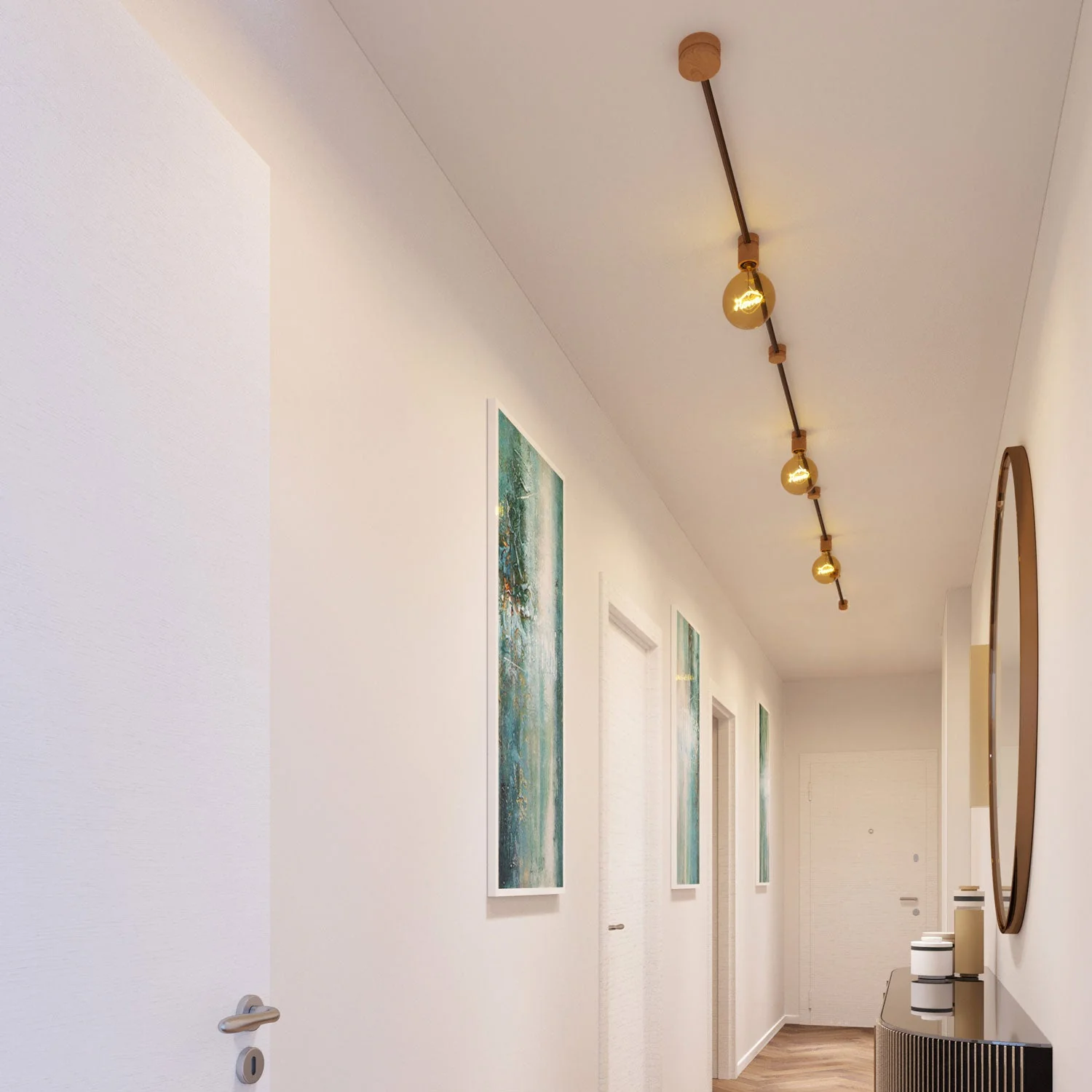 Sistema Filé Linear Kit - con cavo CZ22 di 5 m per catenaria e 7 componenti in legno per interni - Image 2