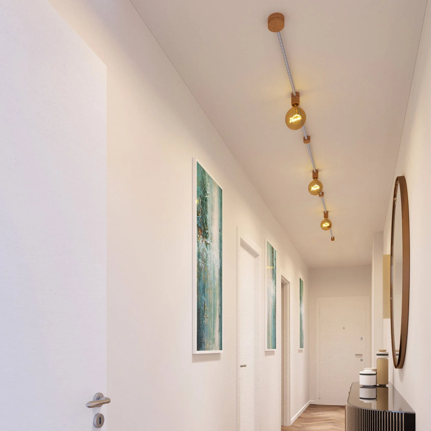 Sistema Filé Linear Kit - con cavo ECC37 di 5 m per catenaria e 7 componenti in legno per interni - Image 2