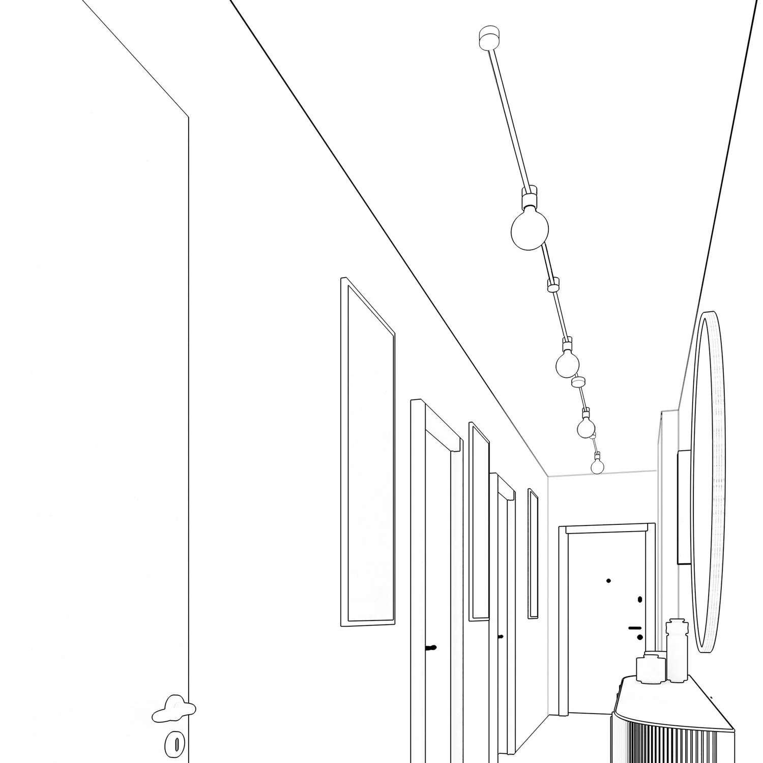Sistema Filé Symmetric Kit - con cavo CM05 di 5 m per catenaria e 9 componenti in legno verniciato nero per interni - Image 4