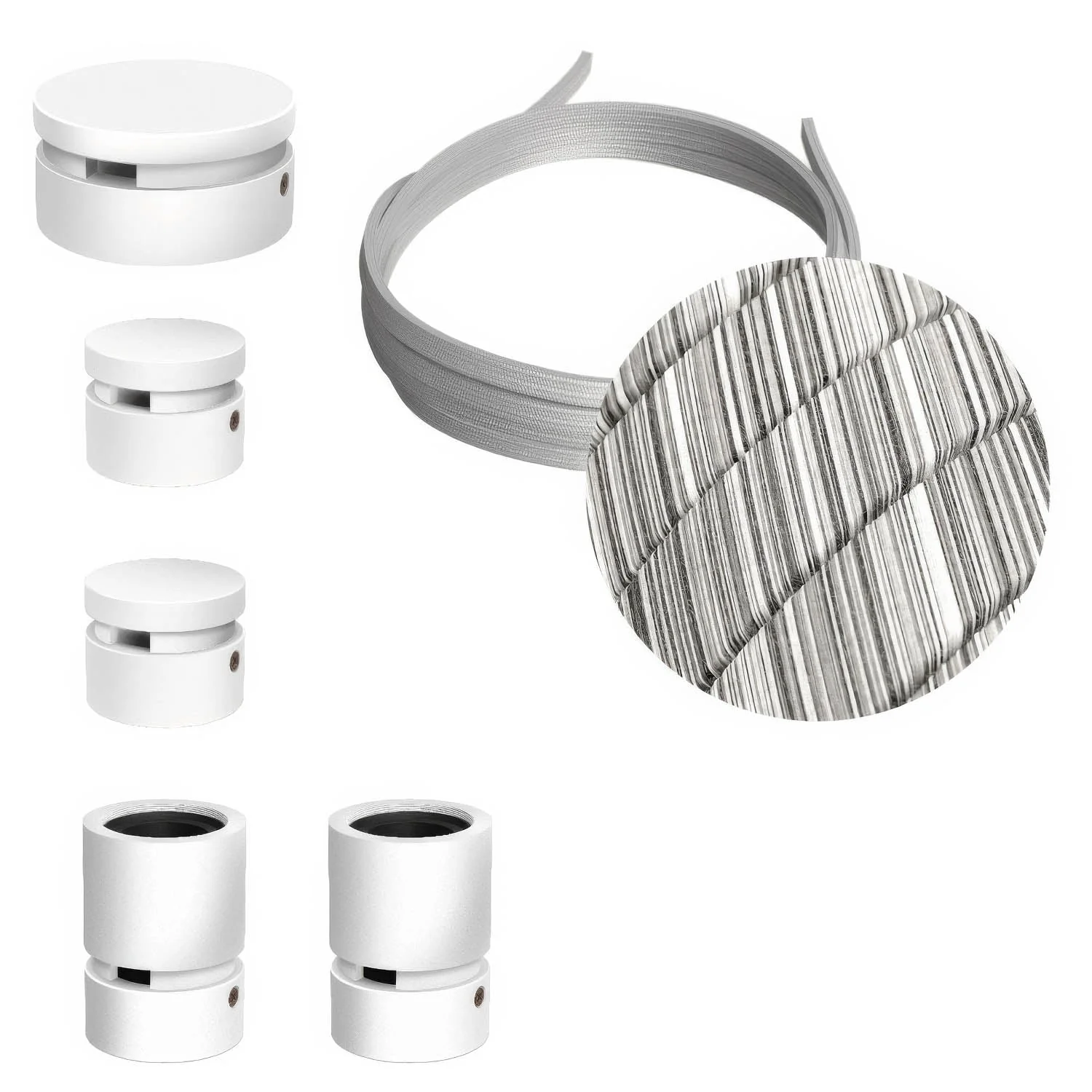 Sistema Filé Wiggle Kit - con cavo ECC37 di 3 m per catenaria e 5 componenti in legno verniciato bianco per interni