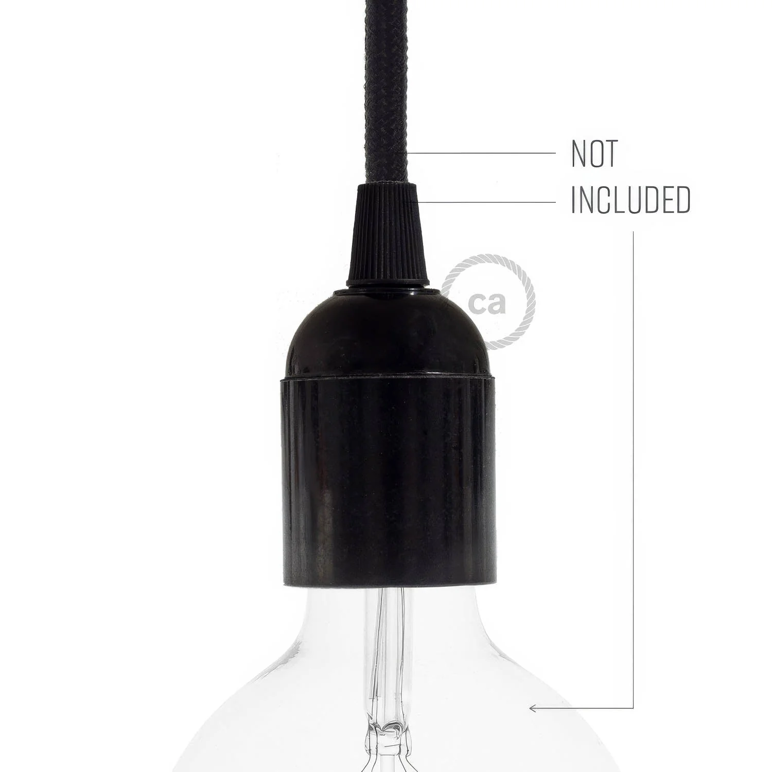 Smooth Sided Bakelite Phenolic E26 light bulb socket - Black - Image 3