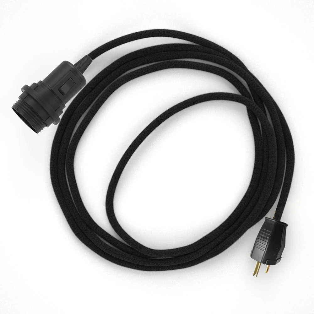 Snake for lampshade - Plug-in lamp with colored fabric cable - RC04