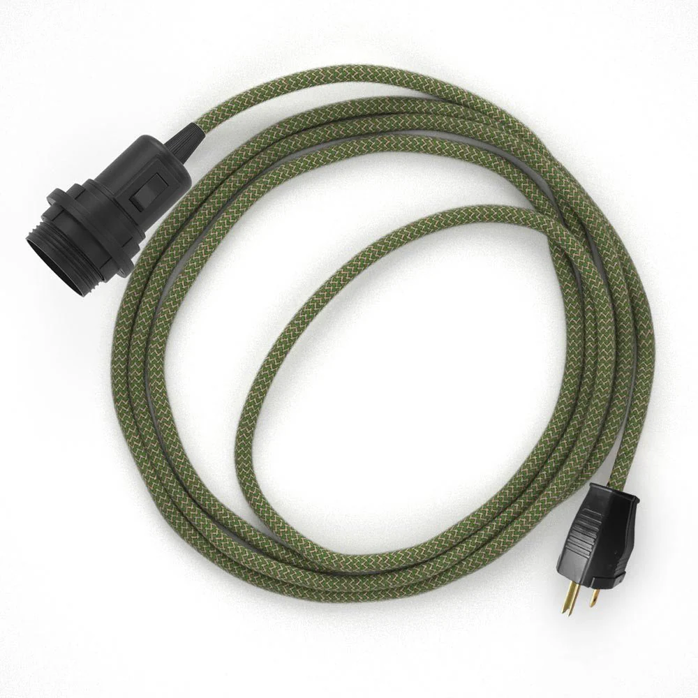 Snake for lampshade - Plug-in lamp with Zig-Zag fabric cable - RD72