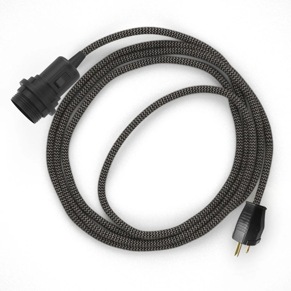 Snake for lampshade - Plug-in lamp with Zig-Zag fabric cable - RD74