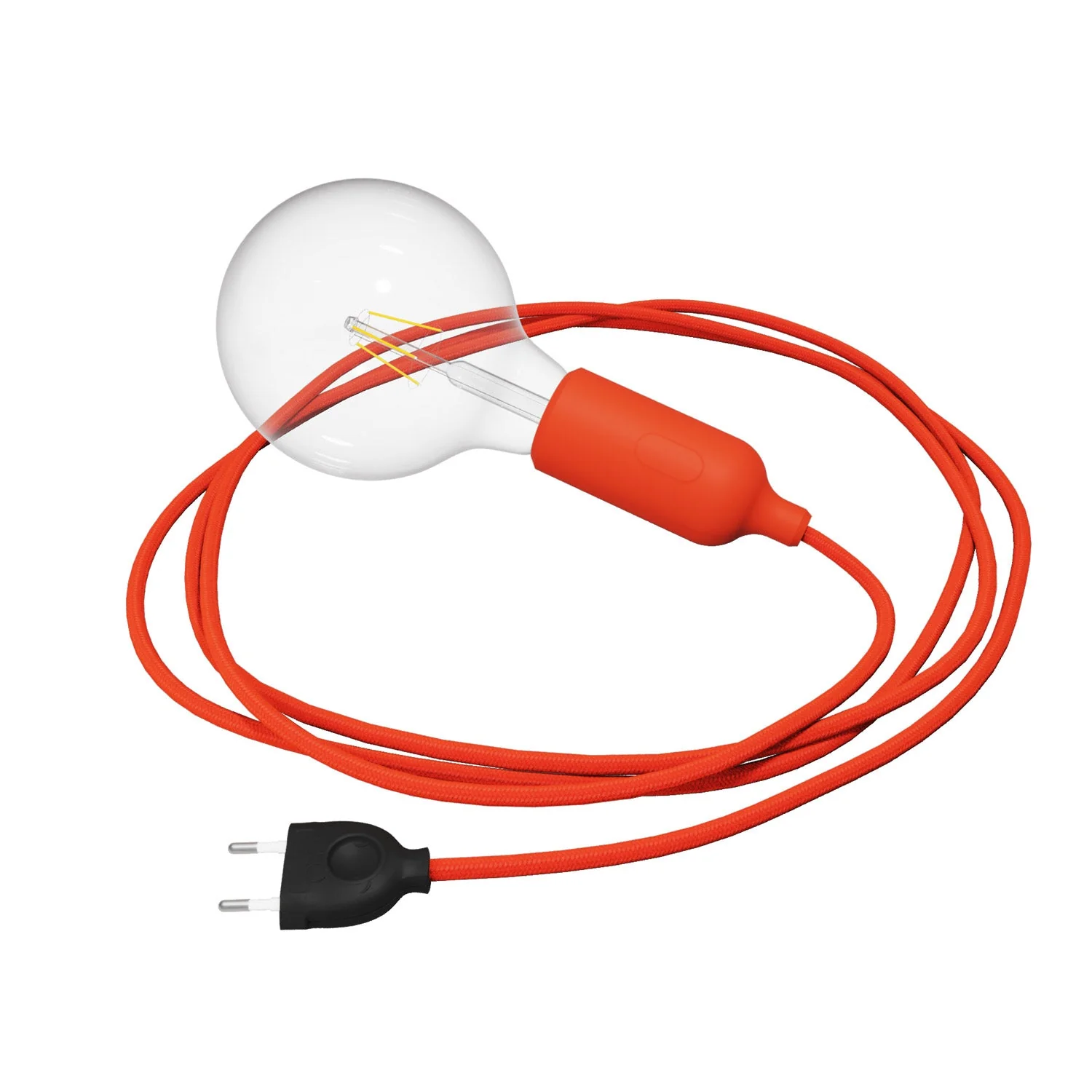 Snake Lampada in silicone con interruttore e spina - Arancione