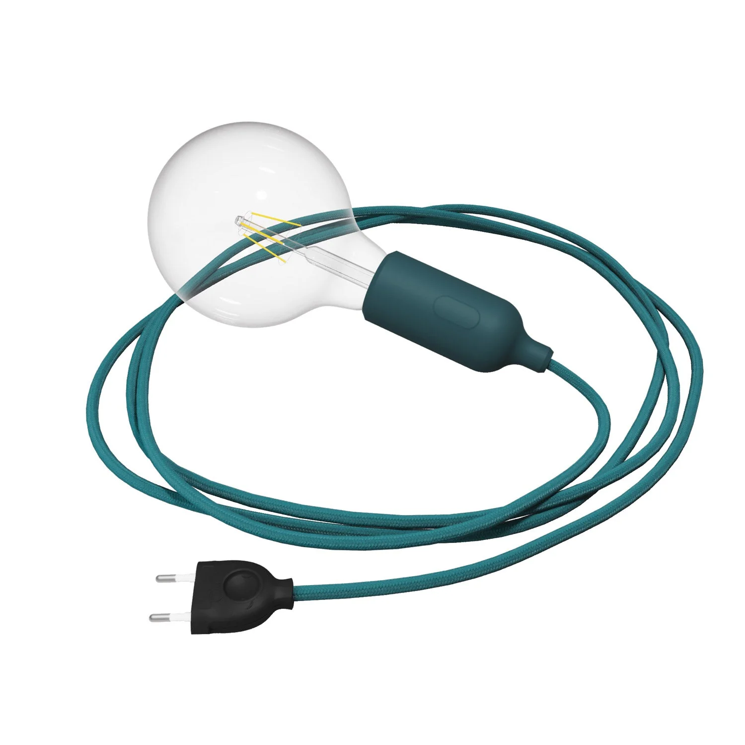 Snake Lampada in silicone con interruttore e spina - Petrolio