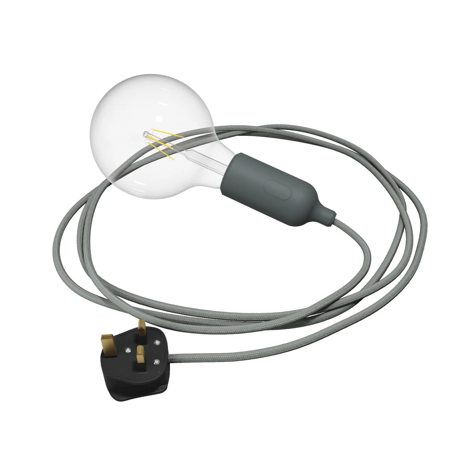 Snake Lampada in silicone con interruttore e spina UK - Grigio