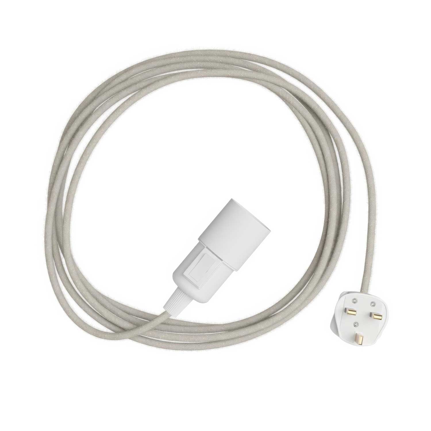 Snake - Lampada plug-in con cavo in tessuto colorato RN01 e spina UK