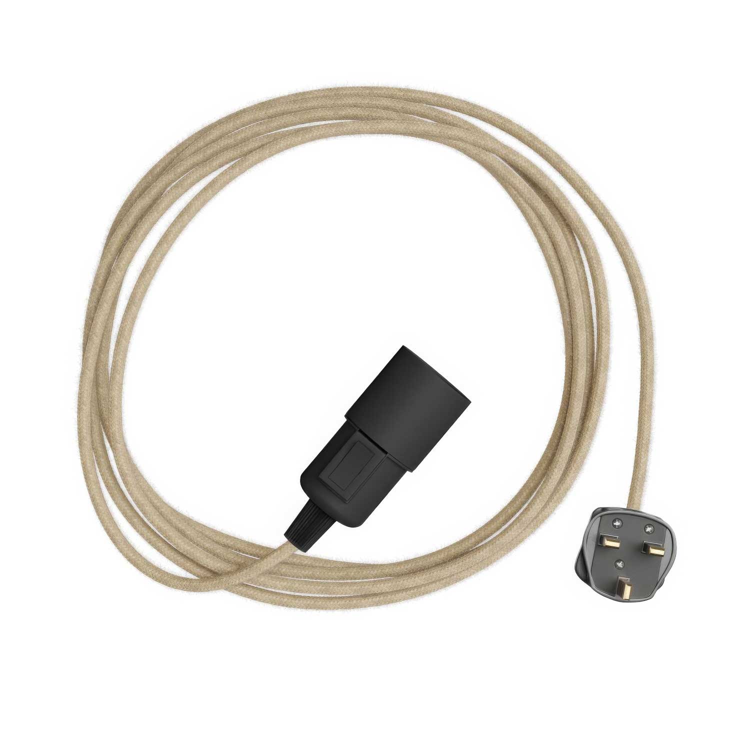 Snake - Lampada plug-in con cavo in tessuto colorato RN06 e spina UK