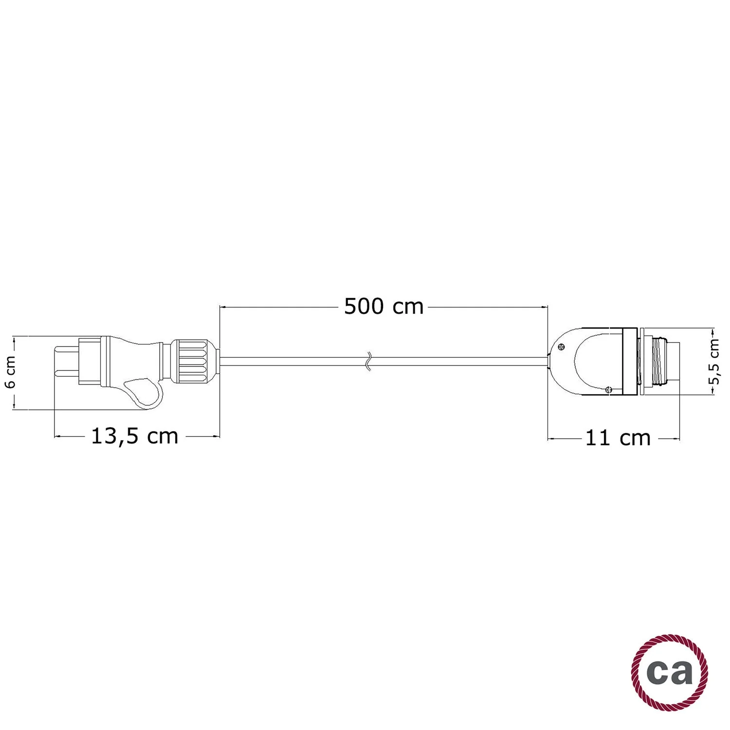 Snake Modulair, lampada portatile per esterni, 5 m cavo tessile, portalampada IP65 e spina - Nero - Image 4