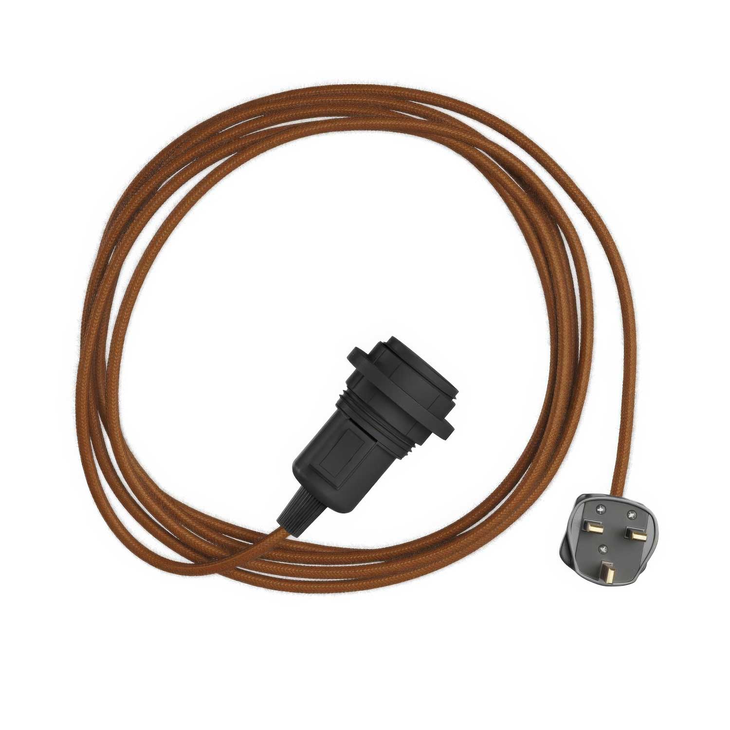 Snake per paralume - Lampada plug-in con cavo in tessuto colorato RC23 e spina UK