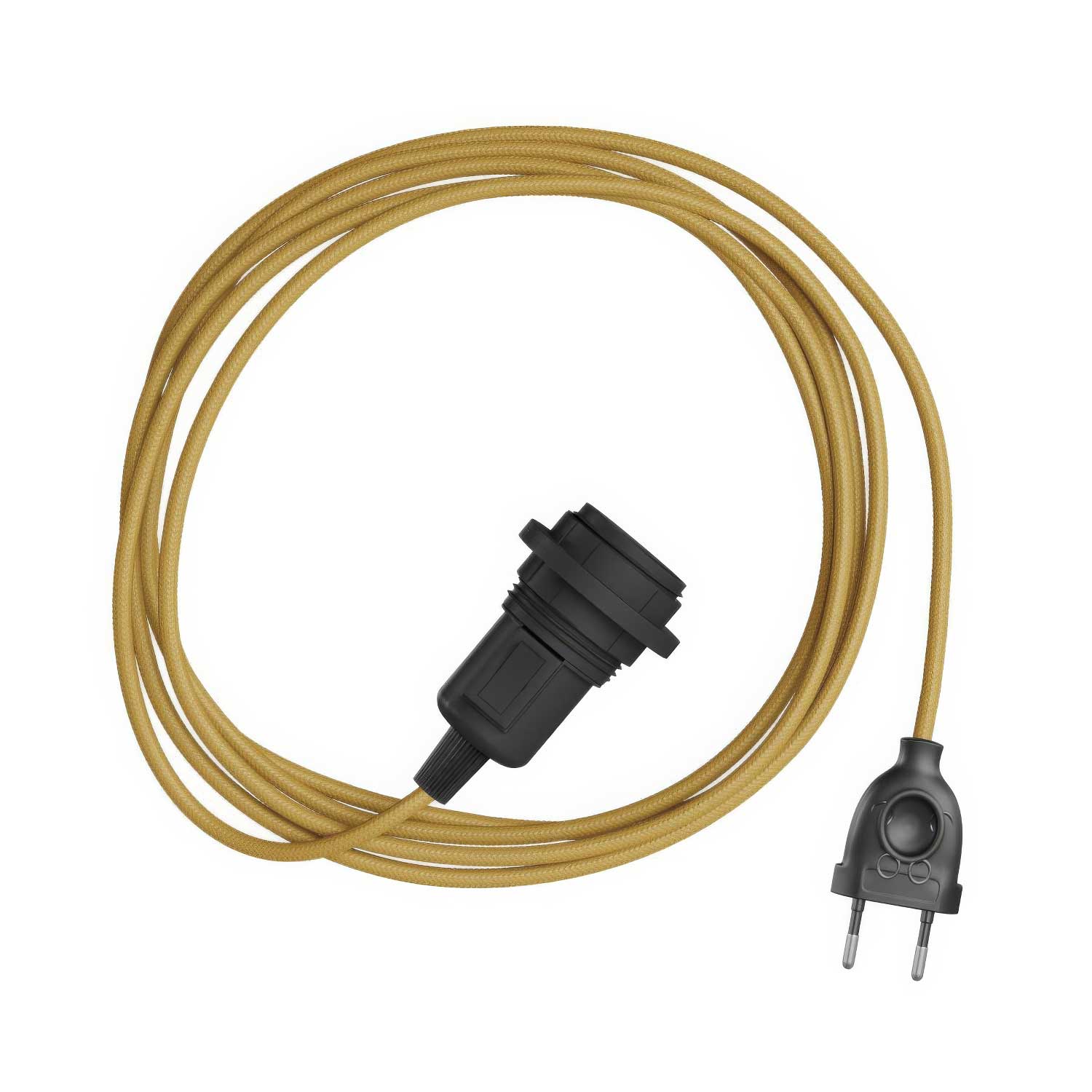 Snake per paralume - Lampada plug-in con cavo in tessuto colorato RM25