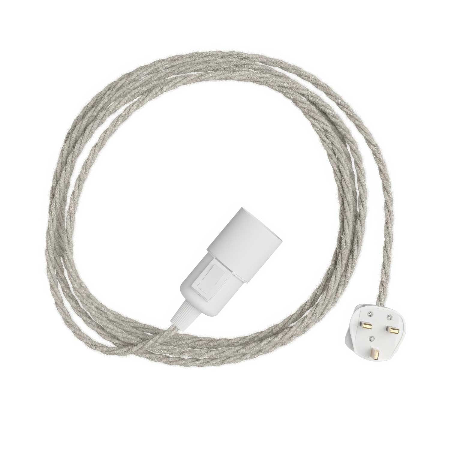 Snake Twisted - Lampada plug-in con cavo trecciato in tessuto TN01 e spina UK