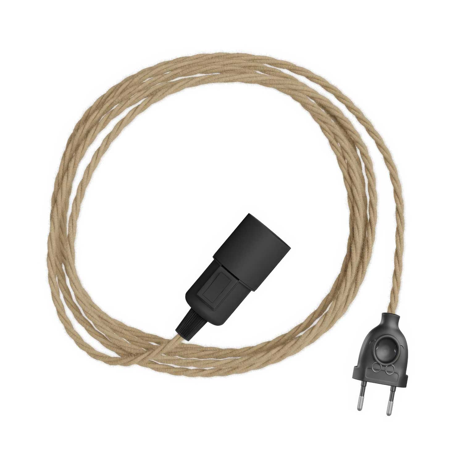 Snake Twisted - Lampada plug-in con cavo trecciato in tessuto TN06