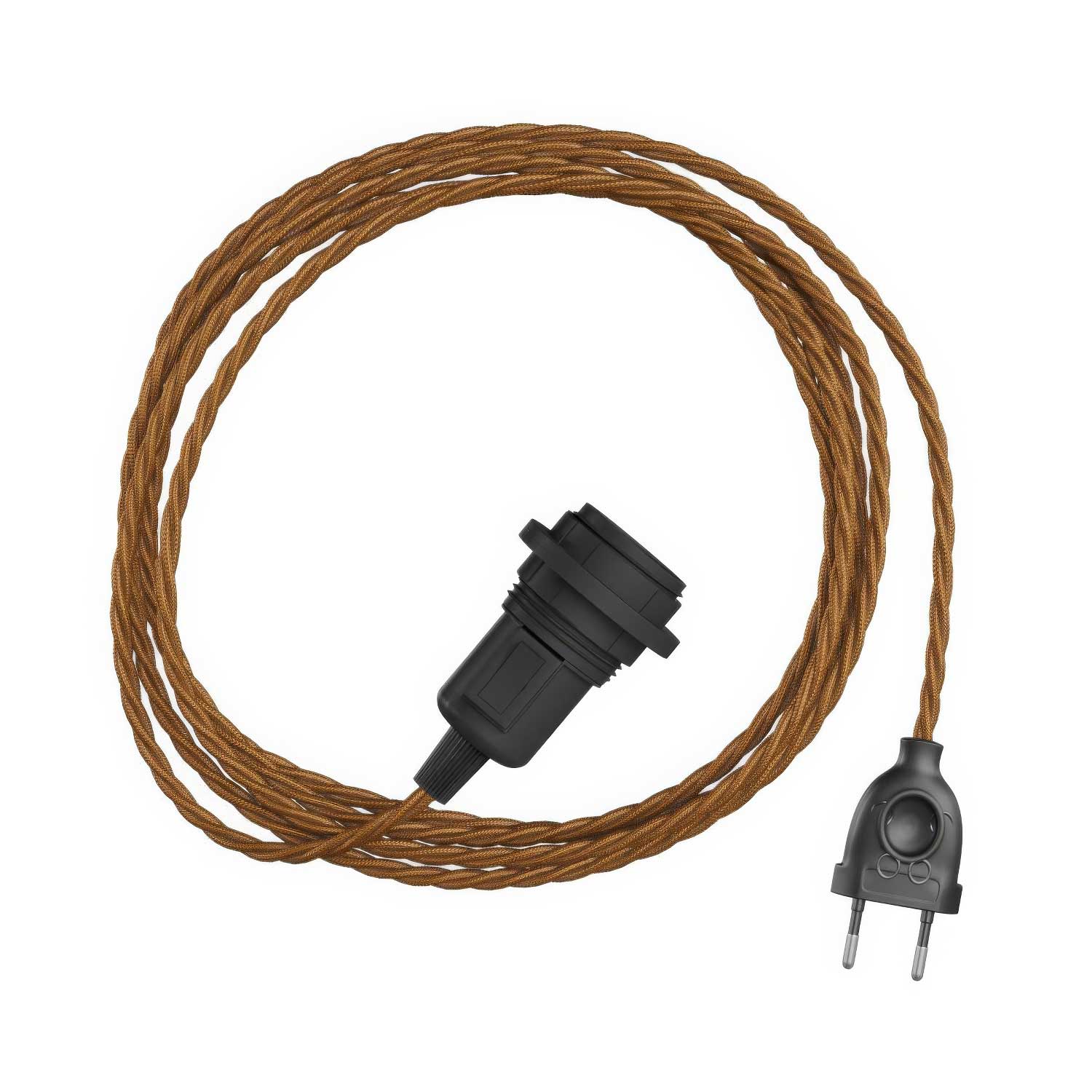 Snake Twisted per paralume - Lampada plug-in con cavo trecciato in tessuto TC23
