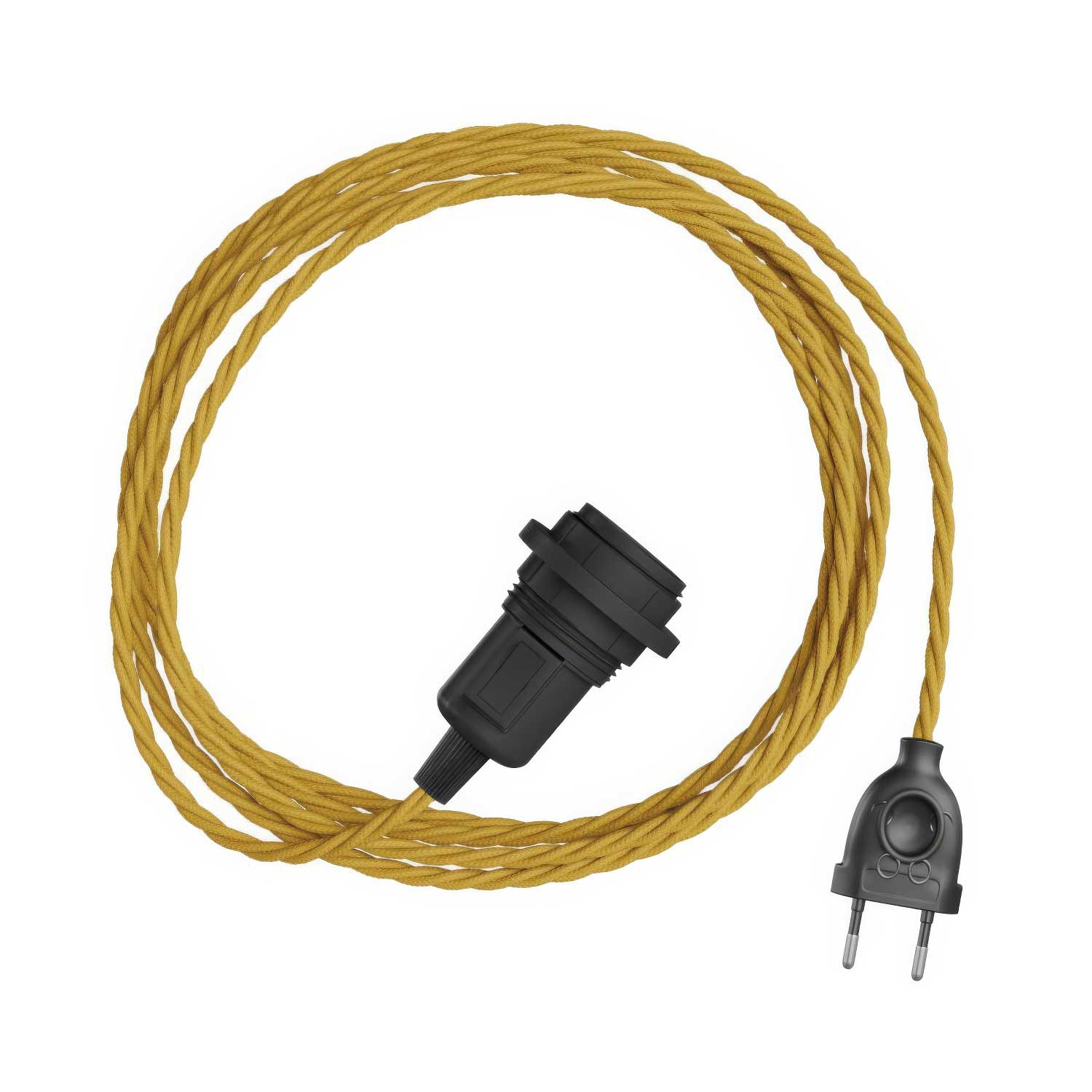 Snake Twisted per paralume - Lampada plug-in con cavo trecciato in tessuto TM25