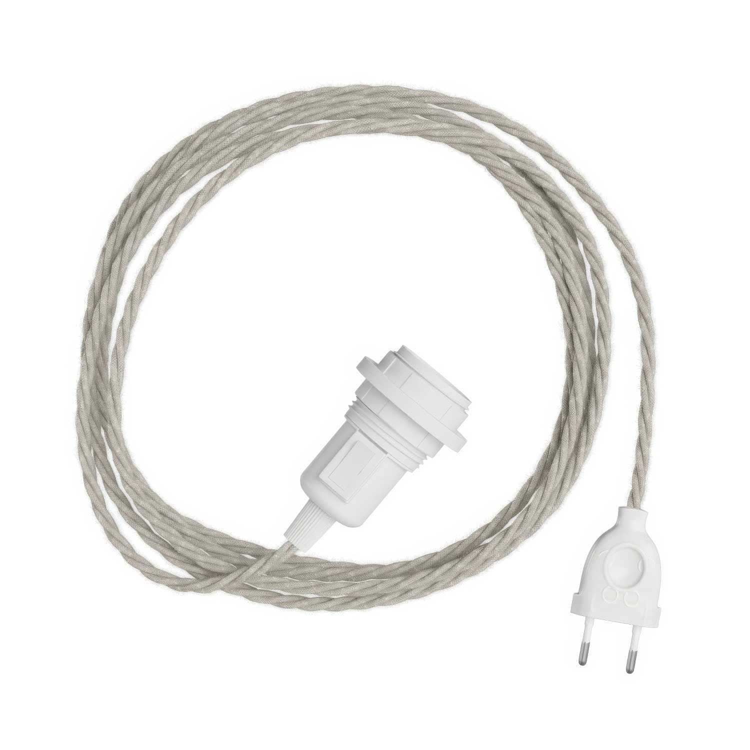 Snake Twisted per paralume - Lampada plug-in con cavo trecciato in tessuto TN01