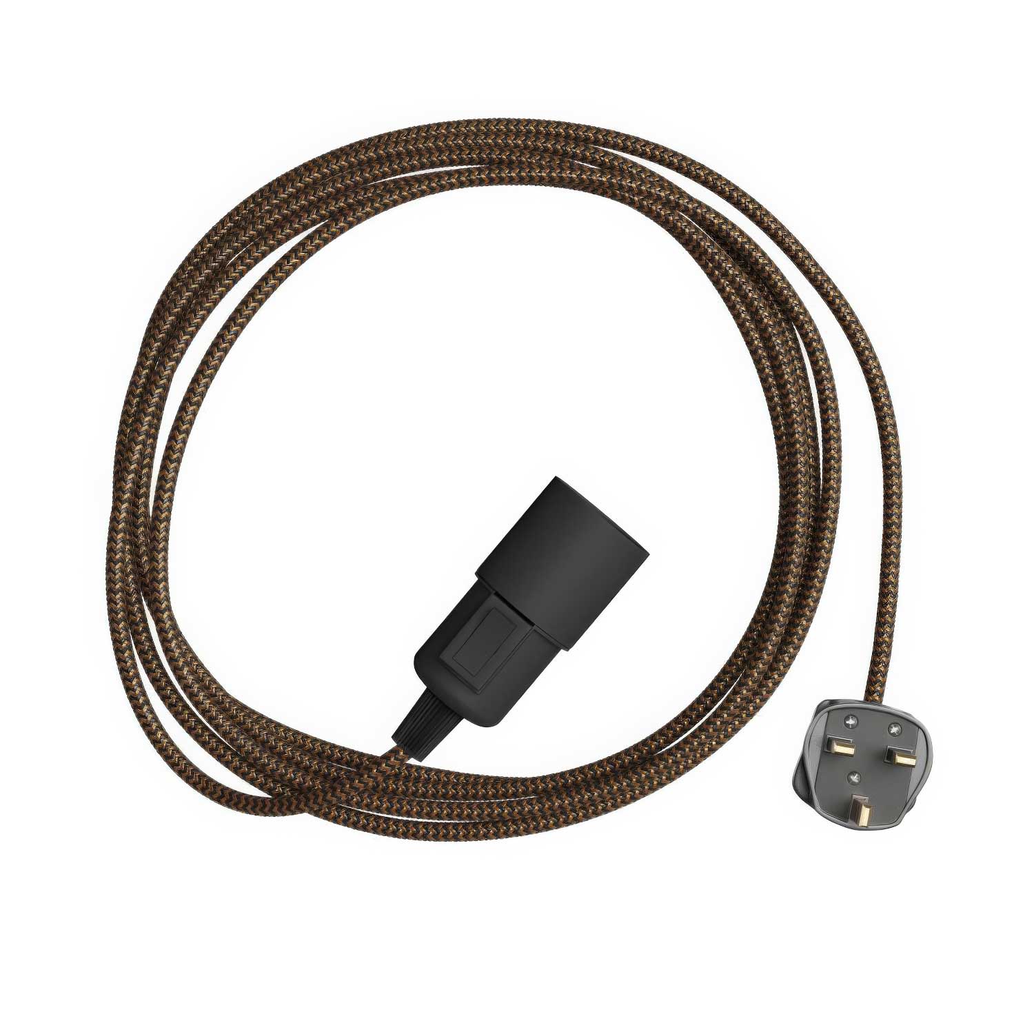 Snake Zig-Zag - Lampada plug-in con cavo in tessuto effetto Zig-Zag RZ24 e spina UK