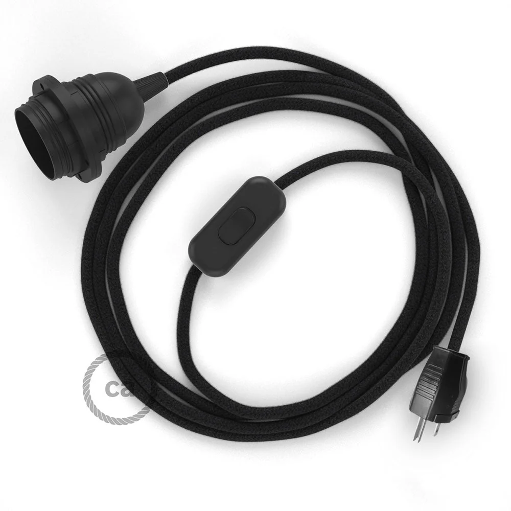SnakeBis for lampshade - Wiring with colored fabric cable and socket - RC04