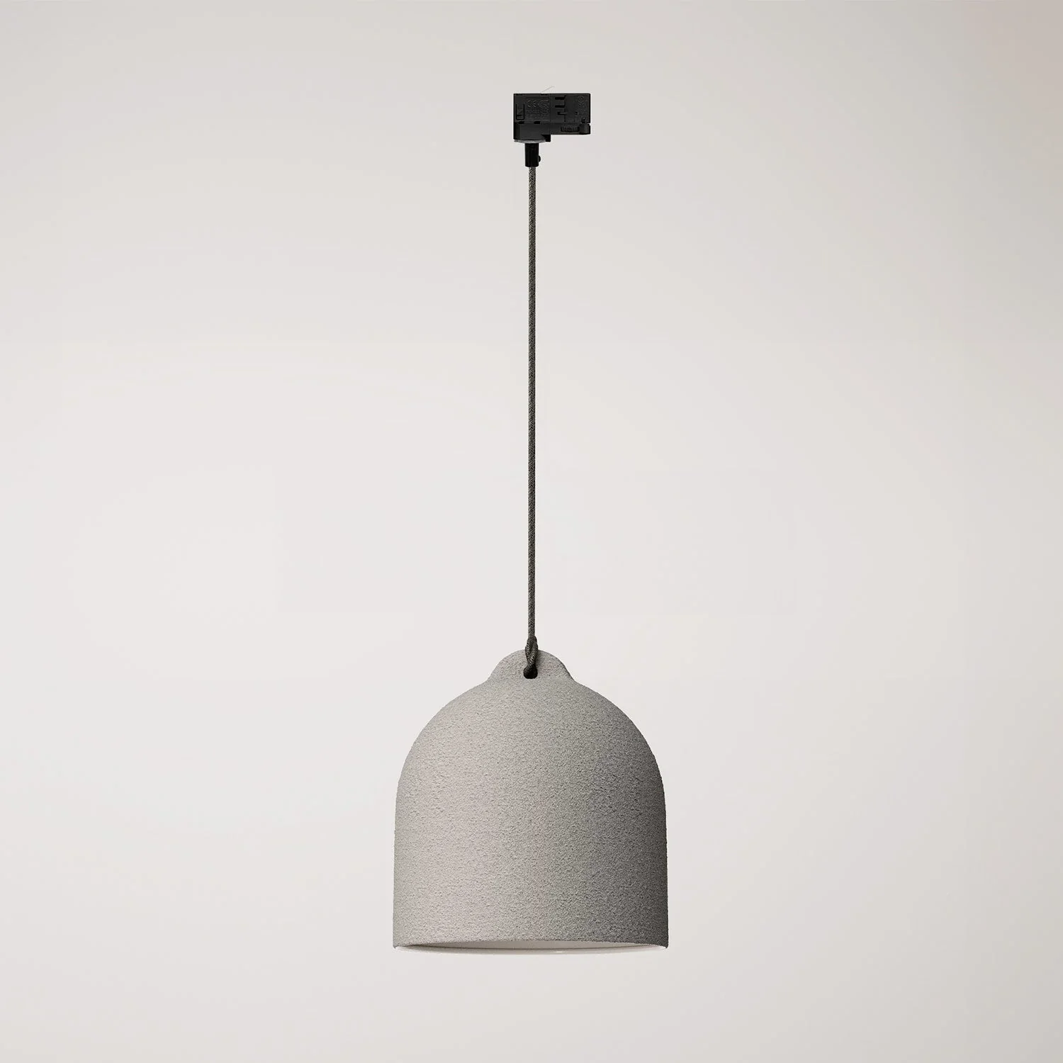 Sospensione per binari con paralume Campana M in ceramica - Effetto cemento